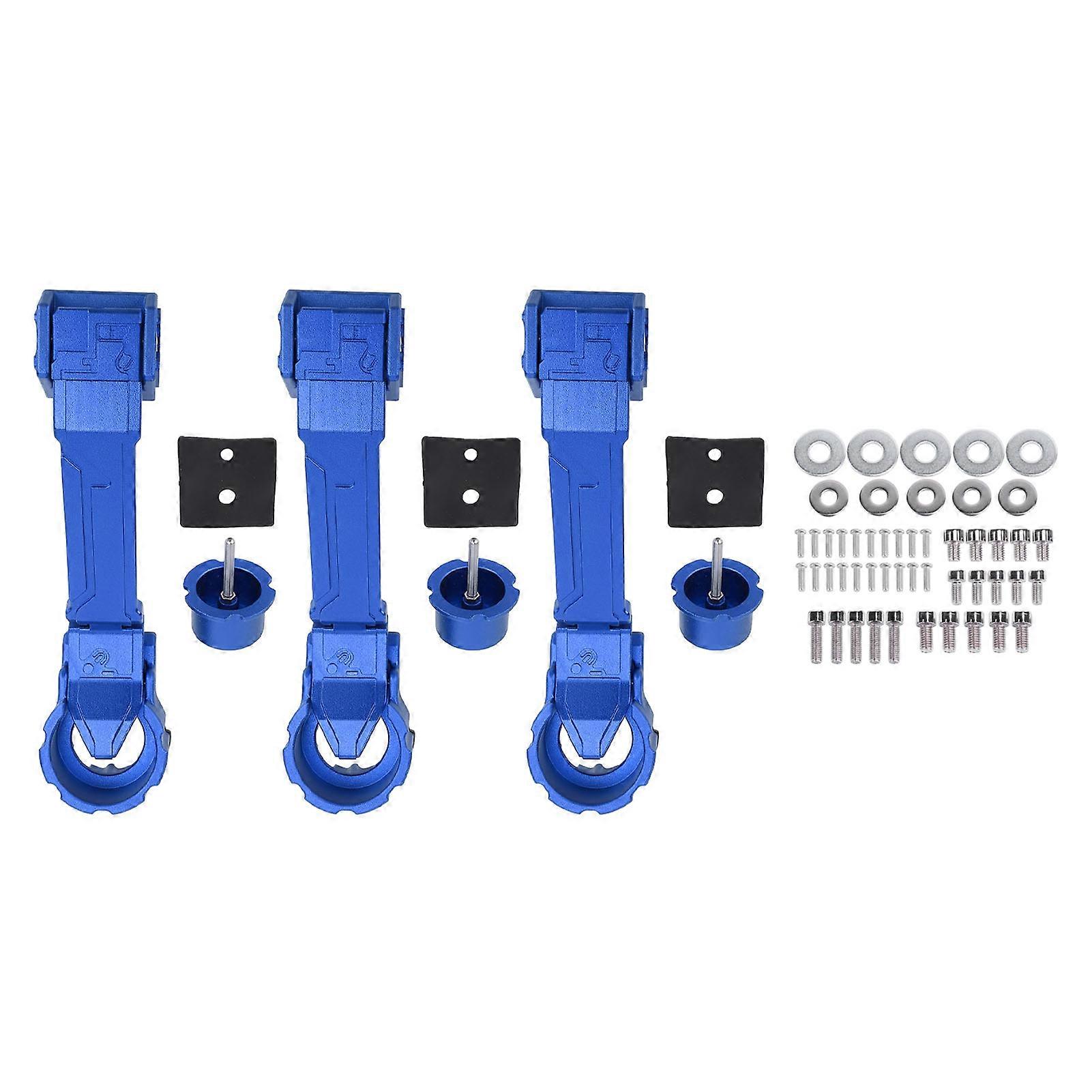 3 PCS Car Exterior Mechanical Door Handles Kit Stylish Look Aluminium Alloy Door Handles Kit for JK 2007-2017 Blue