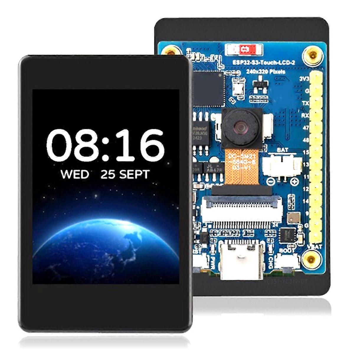 ESP32-S3 2-tums IPS kapacitiv pekskärmsutvecklingskort 240x320 LCD-skärm 262k färger stöd för WiFi och Bluetooth