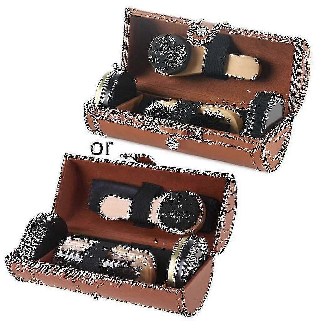 6 قطع تلميع الأحذية والعناية كيت الجلود تلميع الأحذية كيت مع فرشاة الأحذية البولندية الحذاء أ