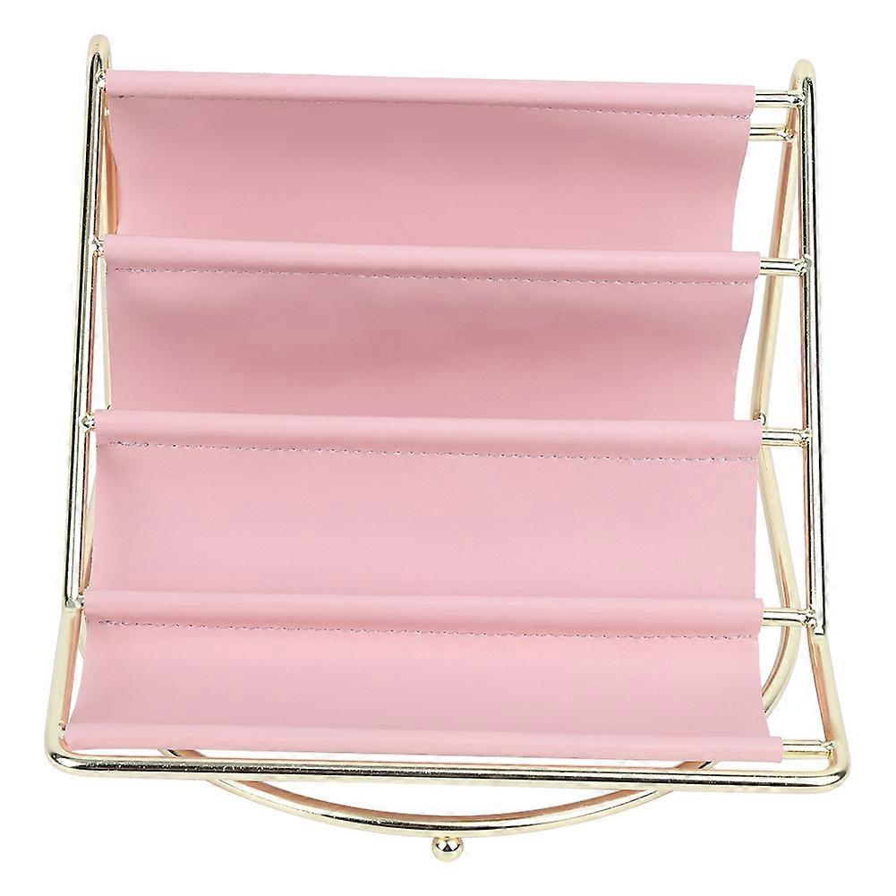 Metal Wallet Rack, 3 Tier Display Space Saving Design For Dining Table, Kitchen, Bathroom Vanity, Purse Organizer Robust Base Modern Design, Rust