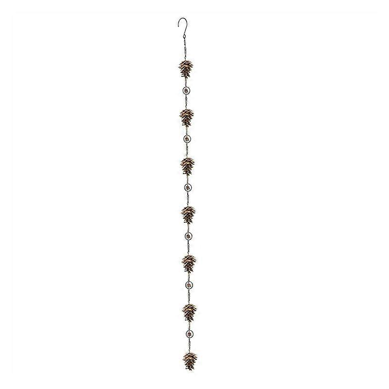 Pine Cone Shaped Rain Chain, Pine Cone Decorative Hanging Chain, Metal Iron Bells