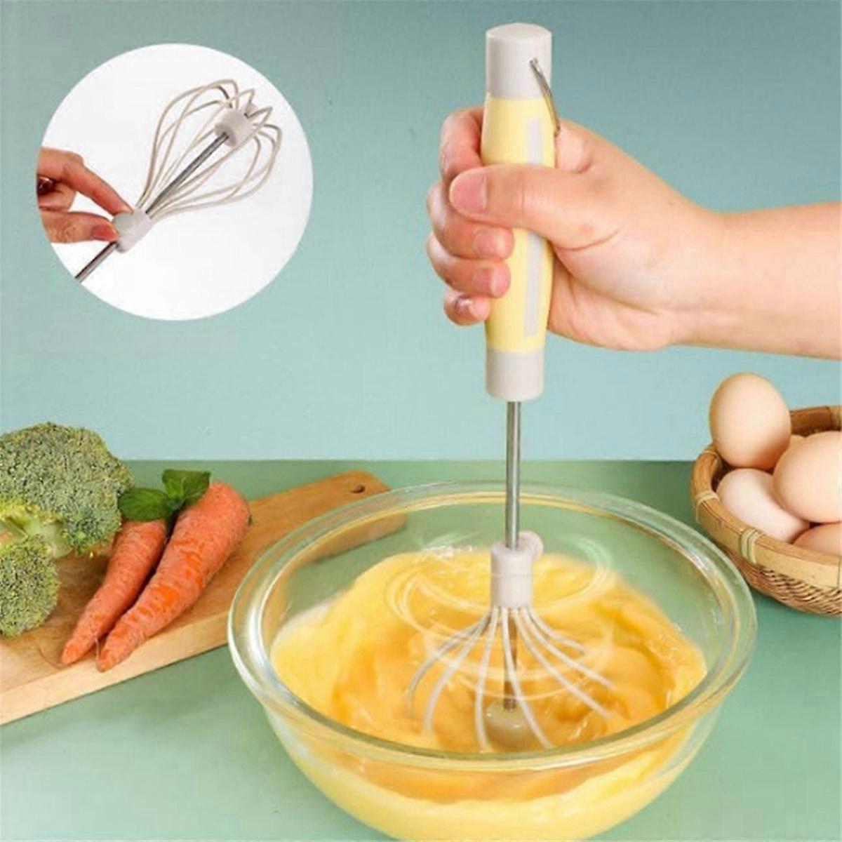 1pcs Stainless Steel Semi Automatic Whisk