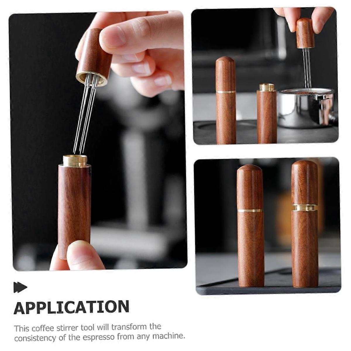 2Pcs Coffee Ground Espresso Distributor Whisk for Coffee Powder,Brown