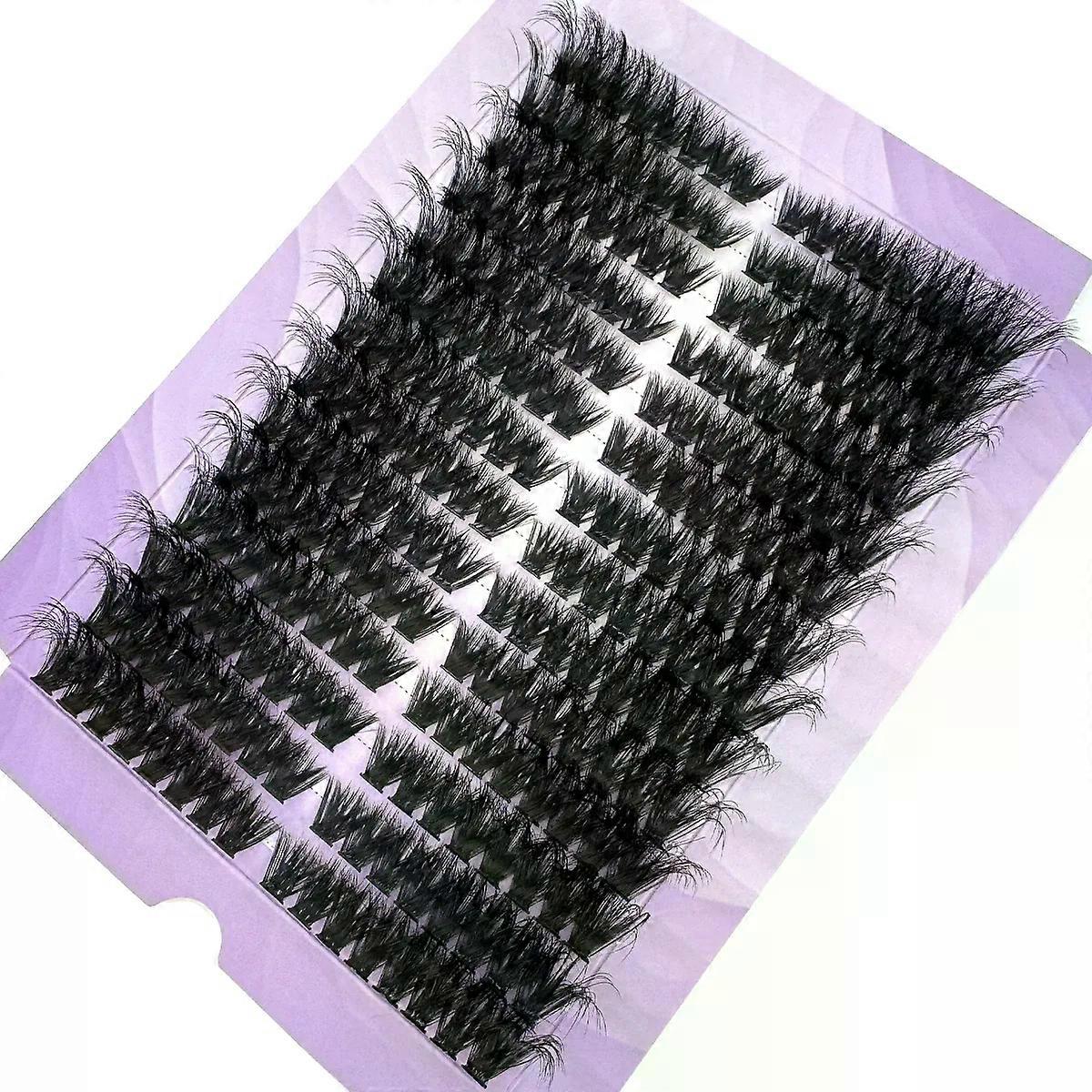 14Rows Fluffy Lash Clusters Thick Volume Eyelash Clusters Extensions 50D/80D Left/Right Individual Lashes Cat Eye Lash Extension