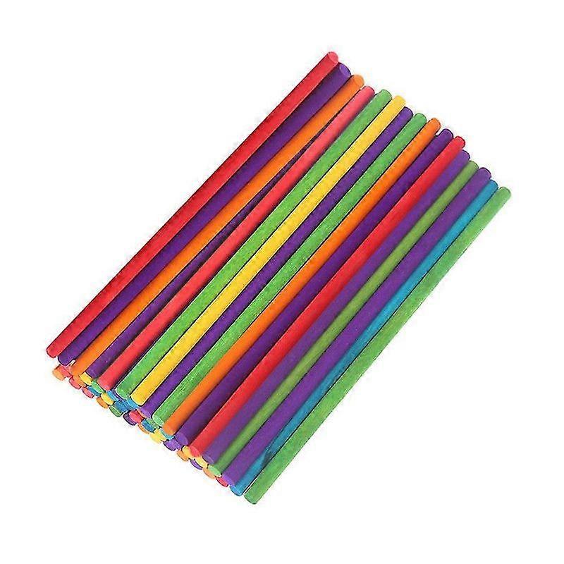 50pcs ζωηρόχρωμα ρυθμικά ραβδιά ρυθμού ξύλινων ραβδιών ρυθμού μουσικής αντικατάστασης ραβδιών ρυθμού