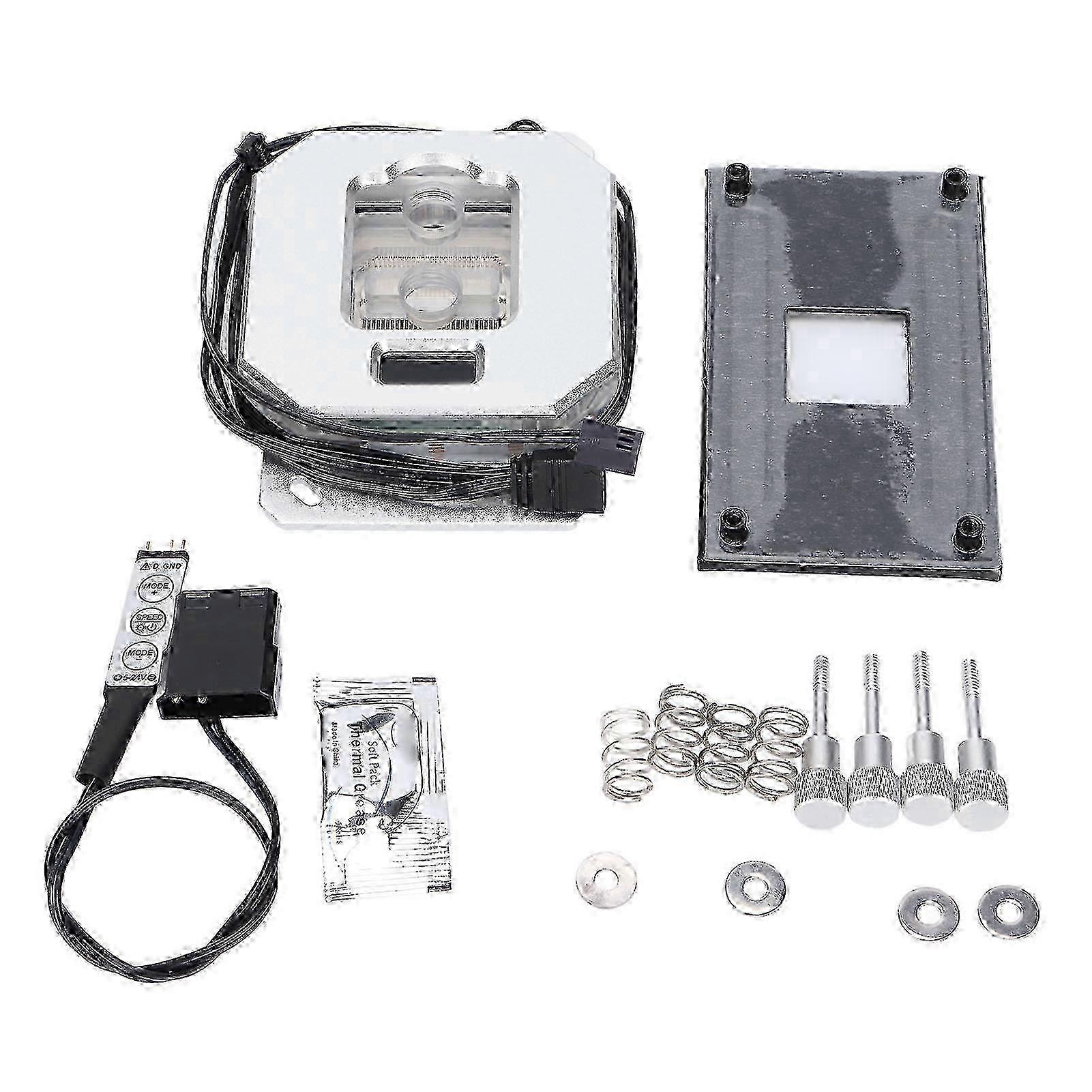 Durable CPU Water Cooler with Digital Temperature Display and RGB Lighting in Silver