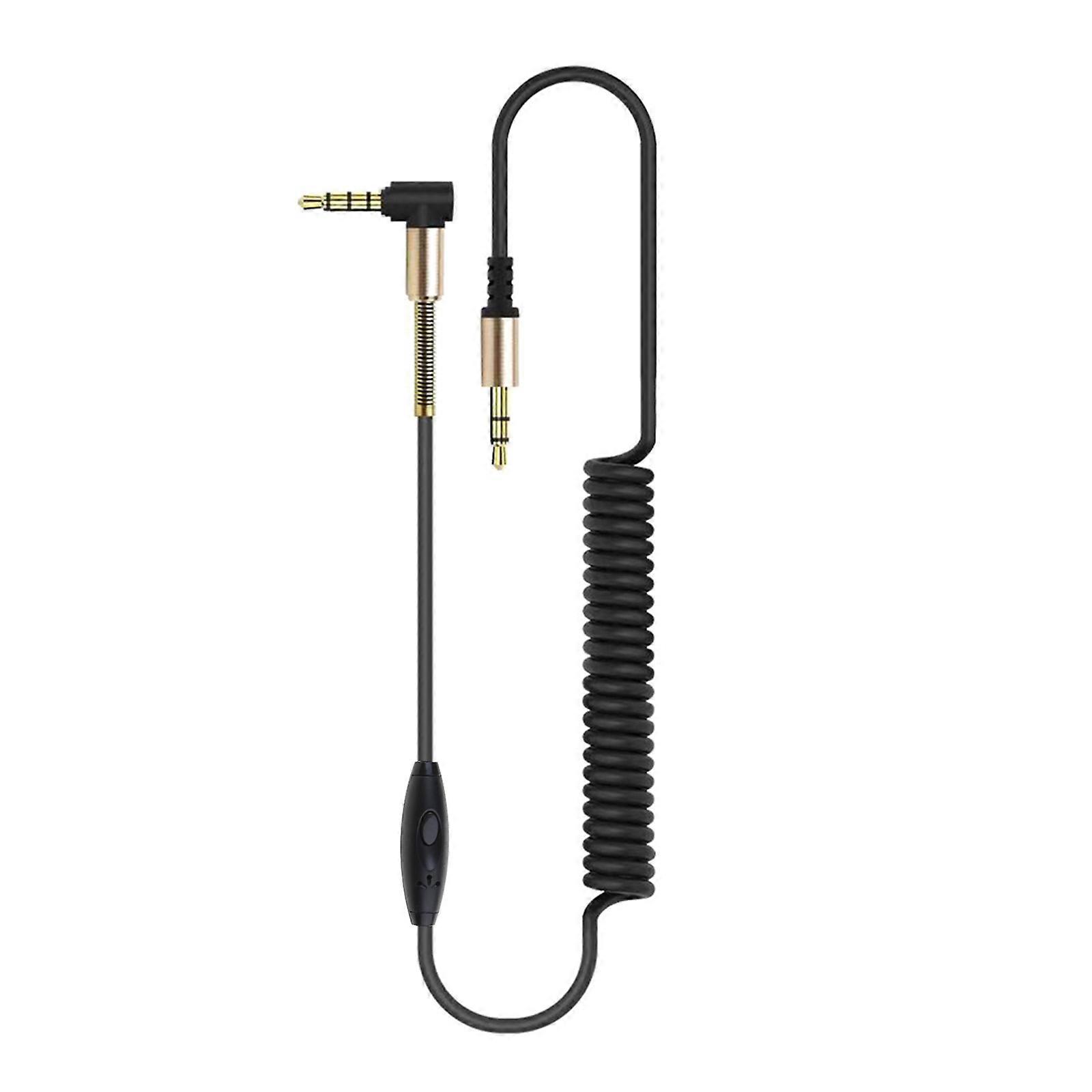 Strengthful 180cm Wire Earphone Cables Headset Gold-Plated Wires Replaced Audio Lines for Tablet Desktop Computer Brown
