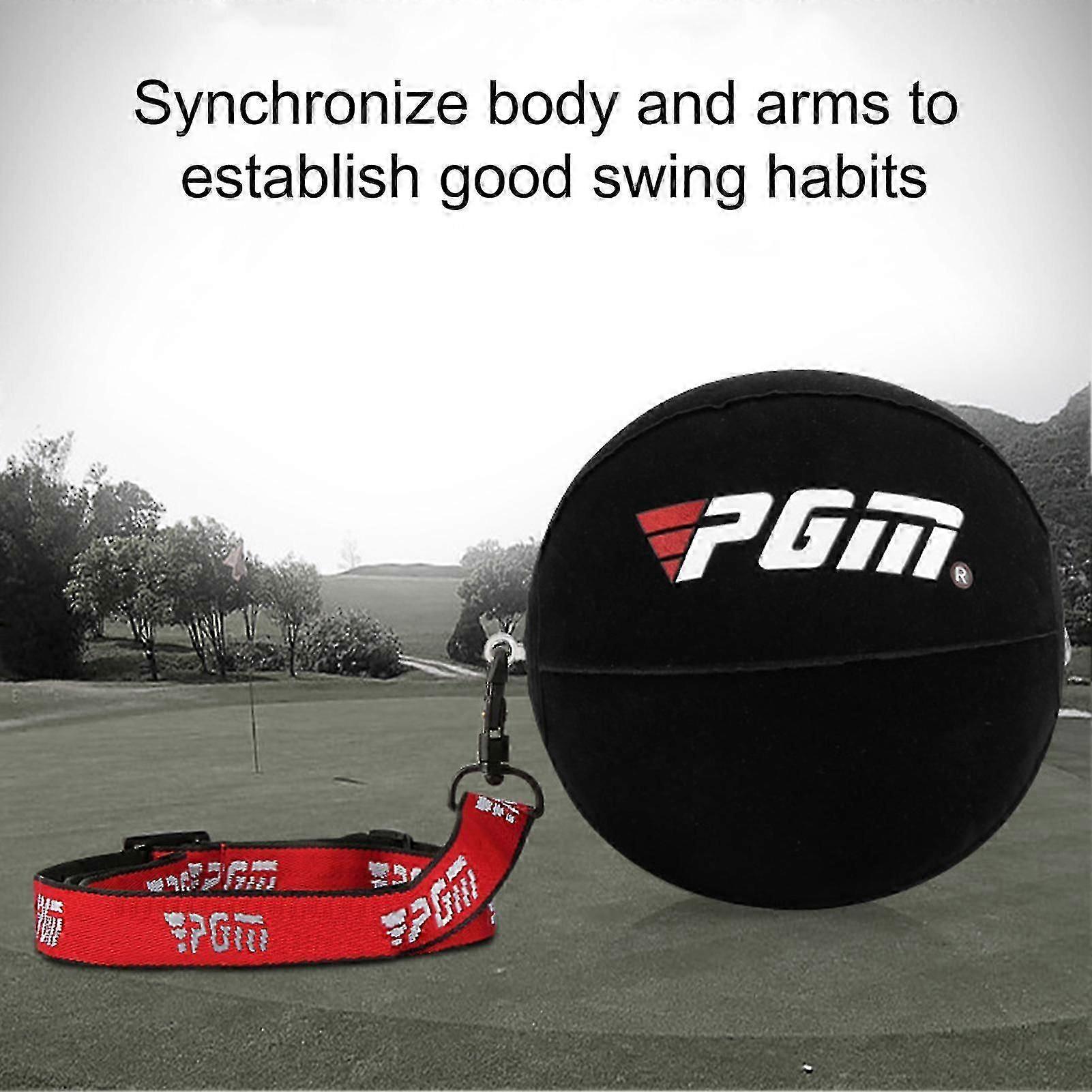 Golf Swing Trainer Adjustable High Elastic Strap Pvc Golf Posture Corrector Ball For Playing GolfRose Red