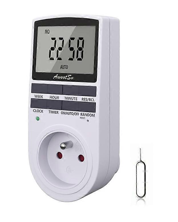 Smart Socket Solution, Digital Programmable Outlet Timer for Home Appliances, Anti-Theft Random Mode Ensures Safety, Energy Saving with 7 Days Cycle