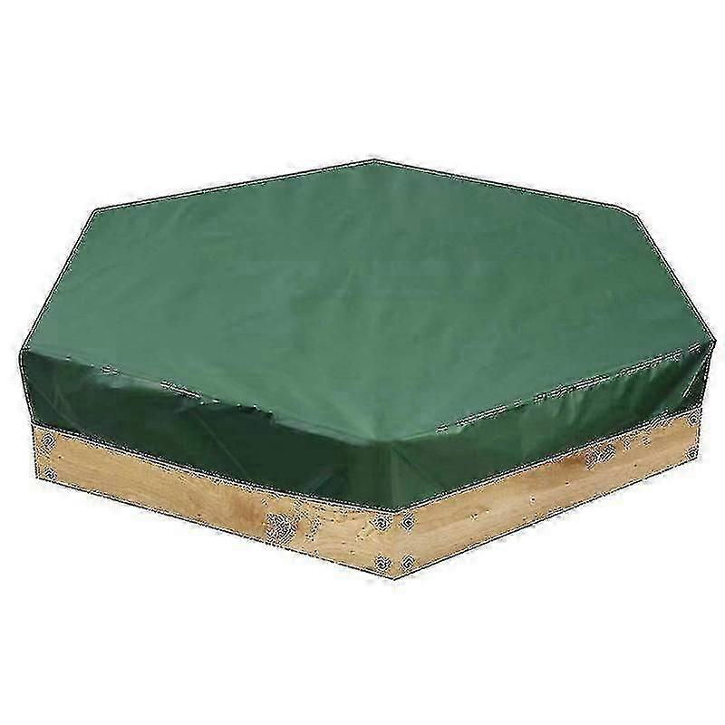 Sandbox Cover, Waterproof Dustproof Sandpit Pool Cover Protection Hexagon Green Sandbox Cover With Drawstring