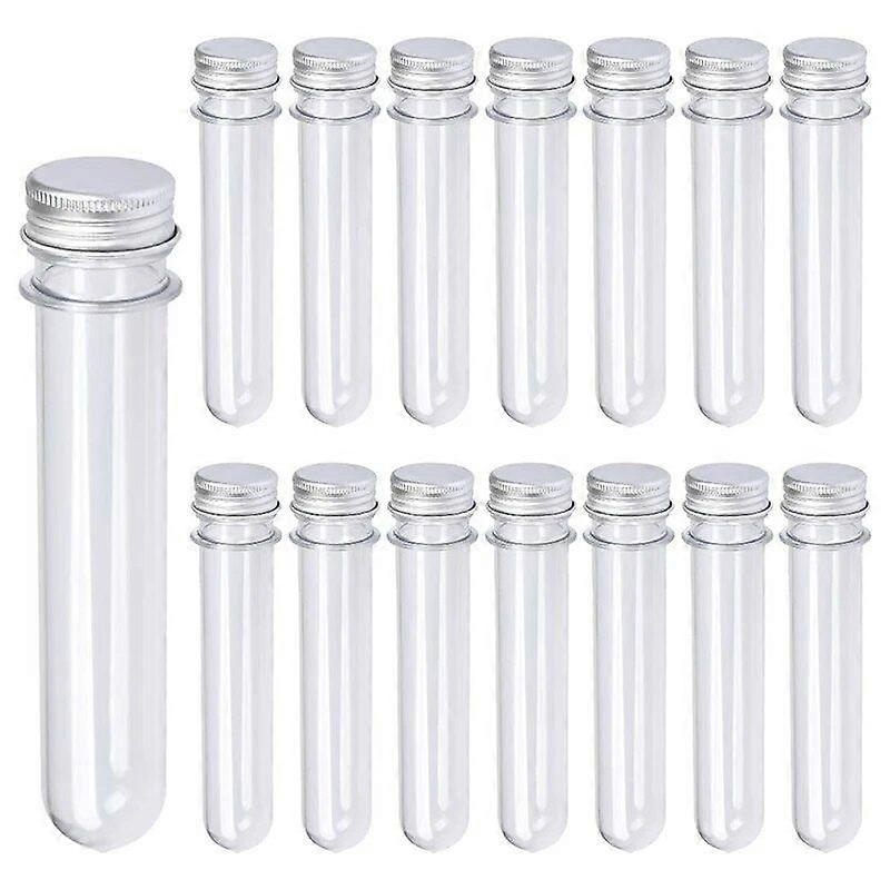 30 PCS 40ML Plastic Test Tubes With Screw Caps Reusable Transparent Container Tubes Transparent Test Tube