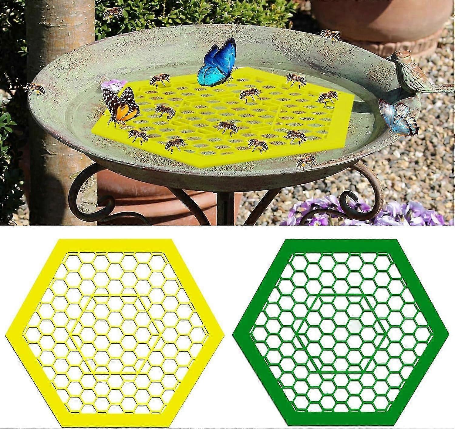 2 Pcs Floating Bee Island Use for Bee Cups for Garden, Colorful Bee Insect Waterer, Bee Waterer and Butterfly Water Stations for Thirsty Pollinators