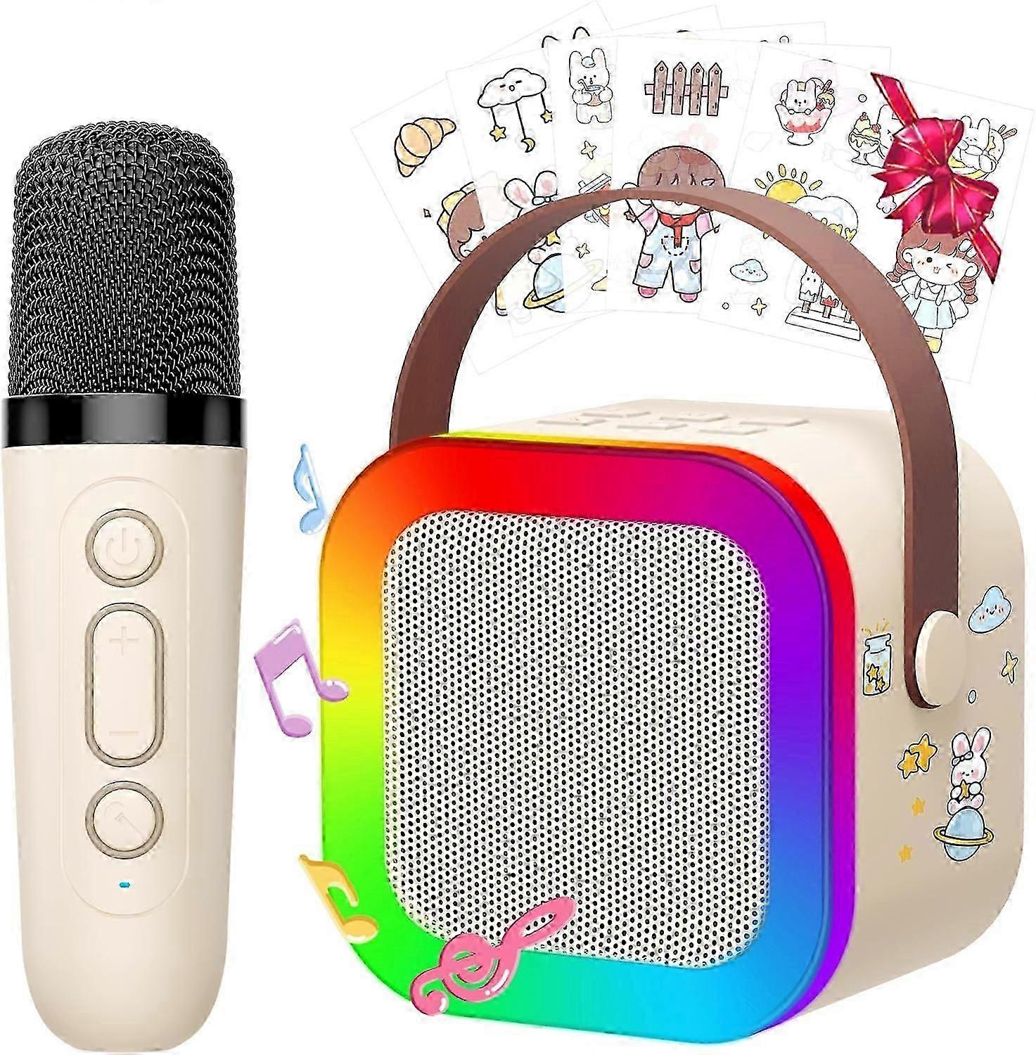 子供のためのカラオケマシン、女の子と男の子の年齢4、5、6、7、8、9、10 +歳のための2つのワイヤレスマイク付きミニカラオケおもちゃ、Birのためのアイデア女の子の贈り物