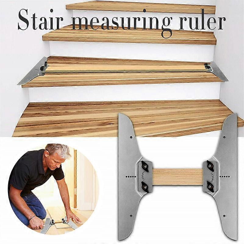 Stair Tread Template Tool with 4 Locked Knobs Adjustable Angle & Length Range from 8-14inch for Risers Partitions New