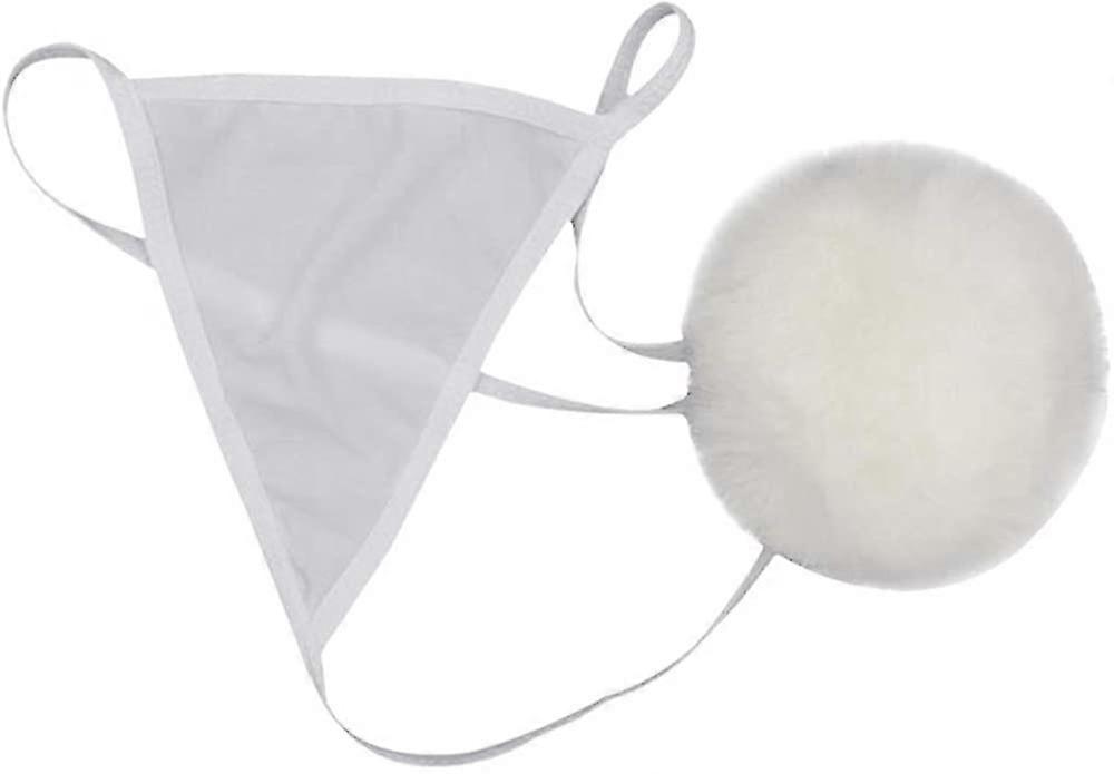 Kaise Femmes Sexy String Culotte Mignon Lapin Queue G-string Fourrure Boule Bikini T-back Cosplay Sous-vêtements Pa