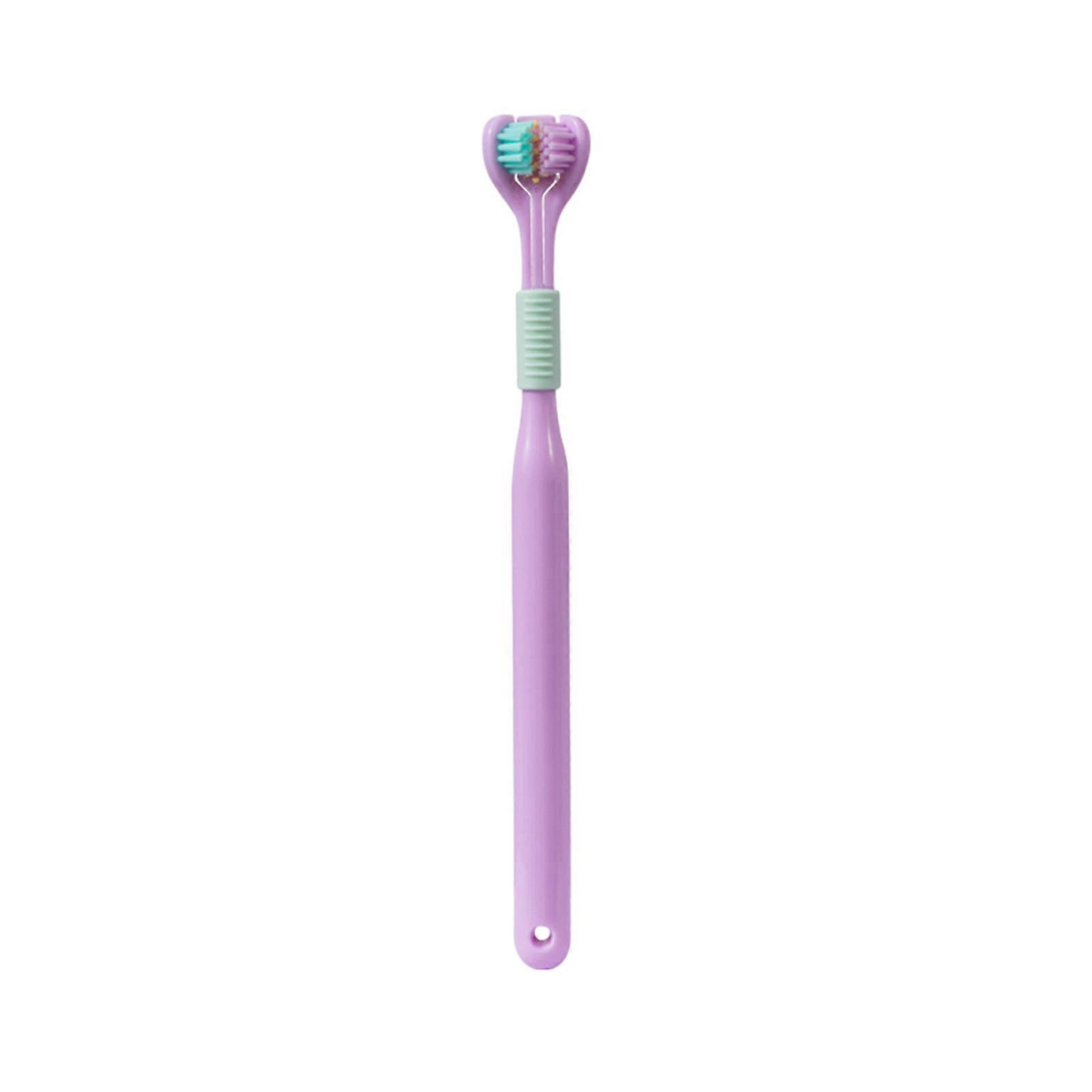 Three-sided Toothbrush, Three-head Toothbrush With Soft Bristles, Cleans On Three Sides, Scrapes Tongue The Back