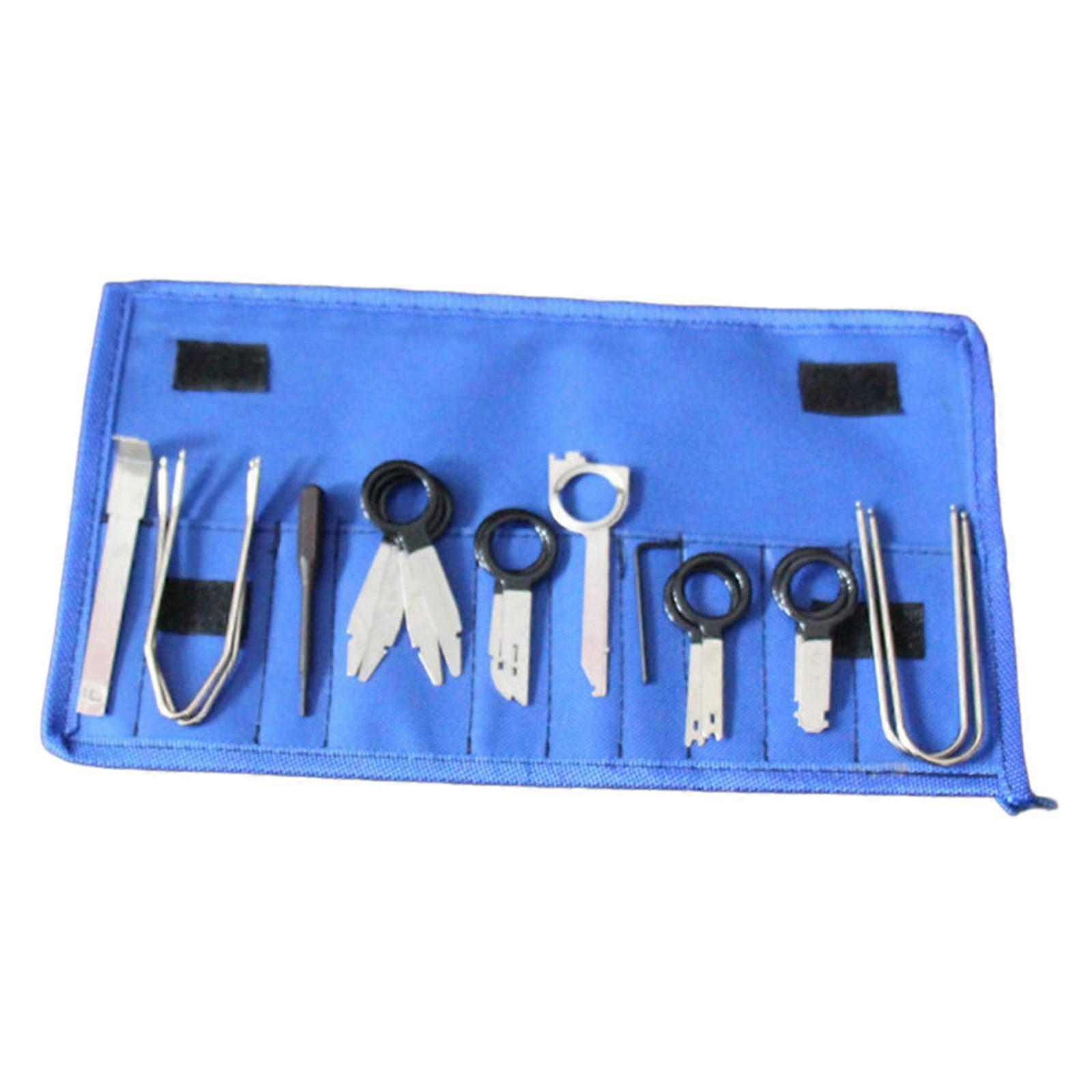 20Pcs Trim Removal Tool Set Universal Stereo Removal Keys Tools Kit for Release Car Radio Repair Modification blue