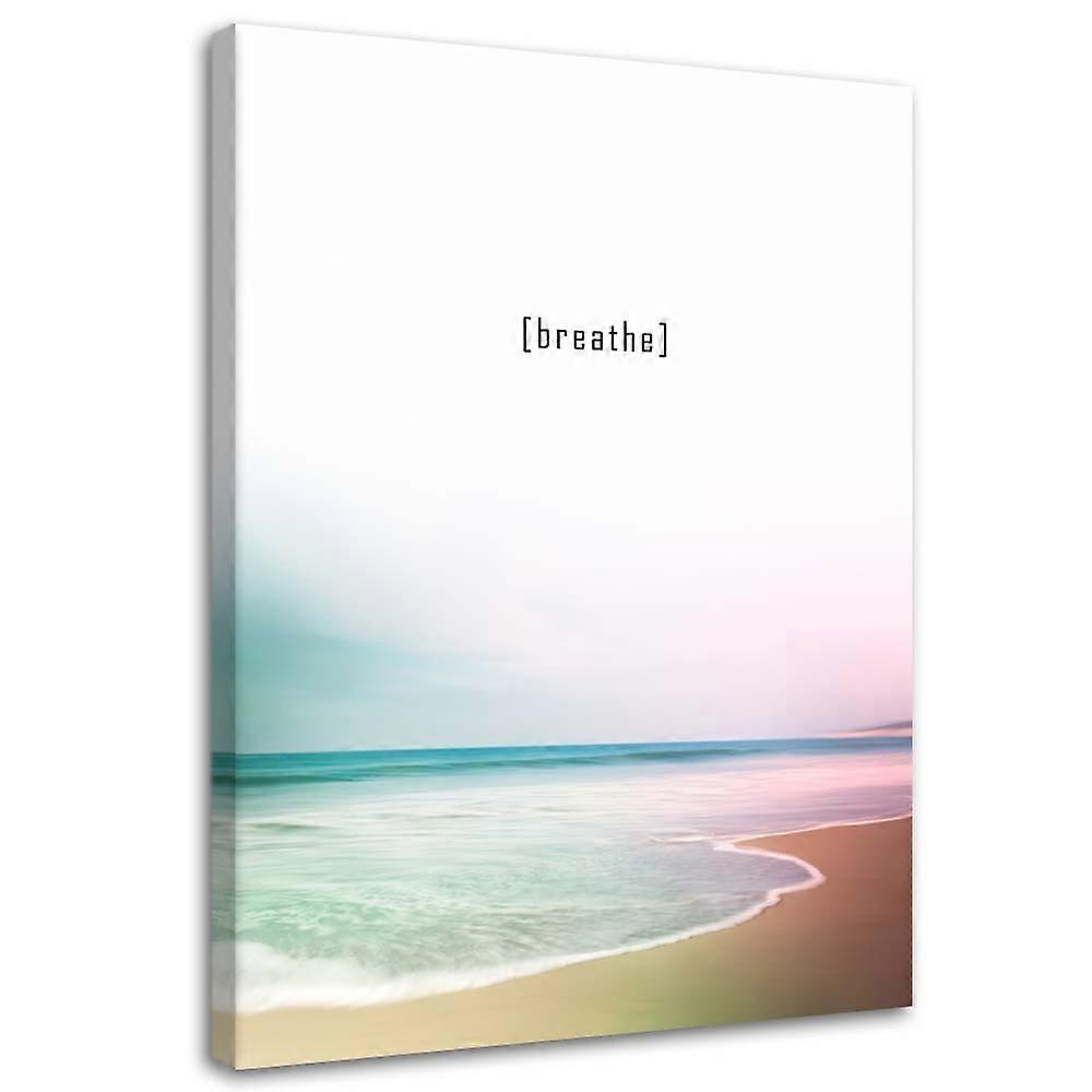 Leinwandbild, Atmen - am Strand - 70x100