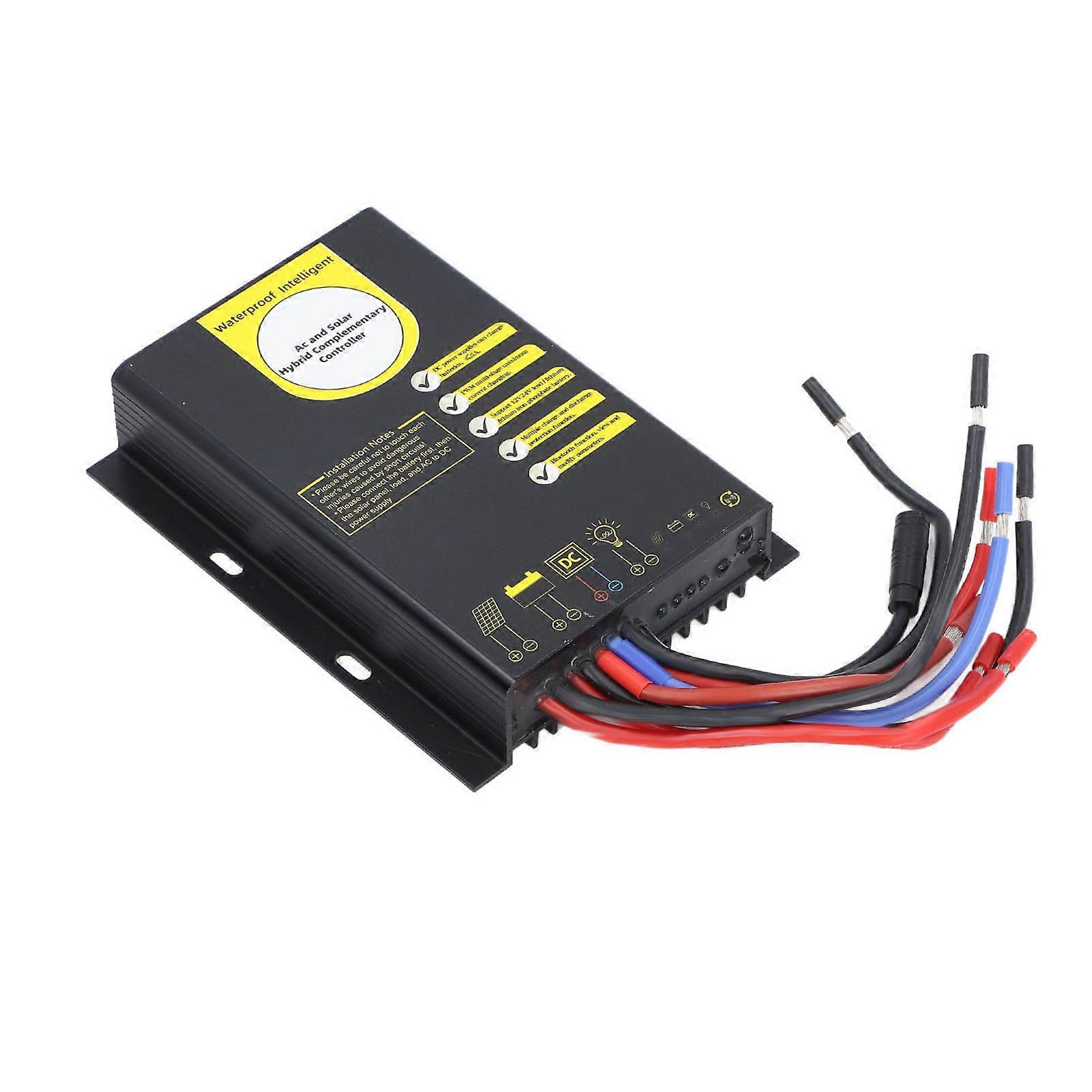 Bluetooth Universal 30A PWM Utility AC DC Hybrid Charging Discharging Solar Charge Controller for 12V 24V Battery