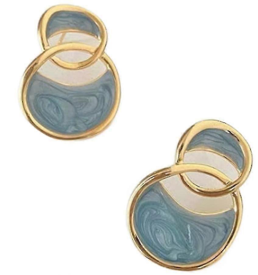 (ブルーフープイヤリング)ファッションパールピアス