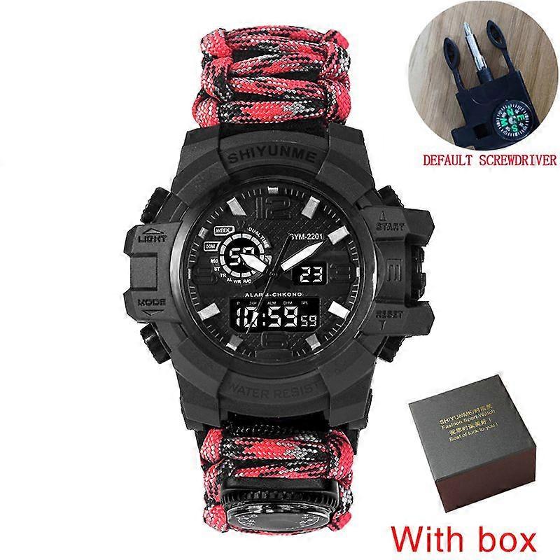 Men Military Sports LED Digital Watches Compass Outdoor Survival Multi-function Waterproof Men's Quartz Watch Relogio Masculino