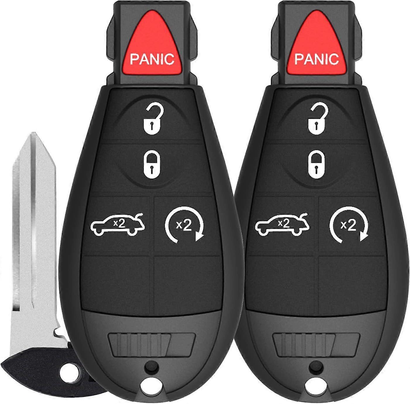 Uncut Car Key Keyless Entry Remote Fits for 08-14 Dodge Challenger Charger, 2008