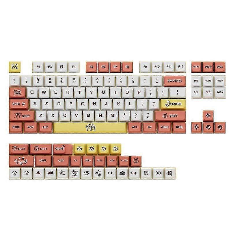 130 Keys Mechanical Keyboard Keycaps Cartoon Animal Xda Height Pbt Keycap Dye Sub For Gk61/64/68/75/84/87/96/980/104