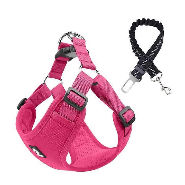 Car Dog Harness and Seat Belt Set, Adjustable Pet Safety Vest for Cars, Padded CrashTested Design, 360° Secure Fit