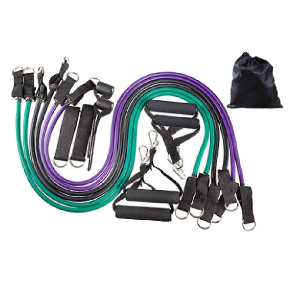 16pcs Elastic Bands Handle Door Anchor Heavy Exercise Bands Pull Rope Rubber