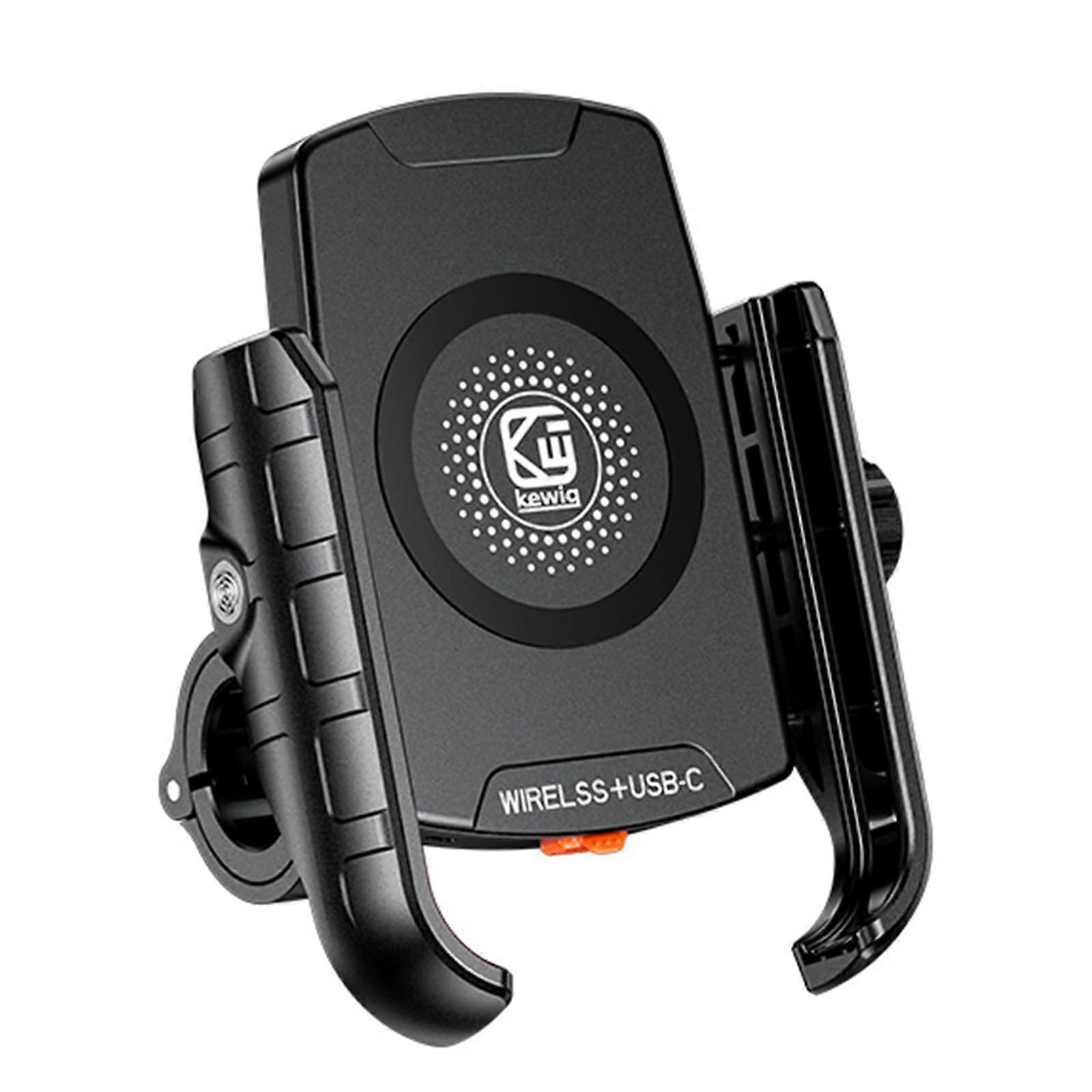 1 Set Motorcycle Handlebar Cell Phone Holder for W/ 15W Wireless USB C 20W Fast Charging Port Easy Installa