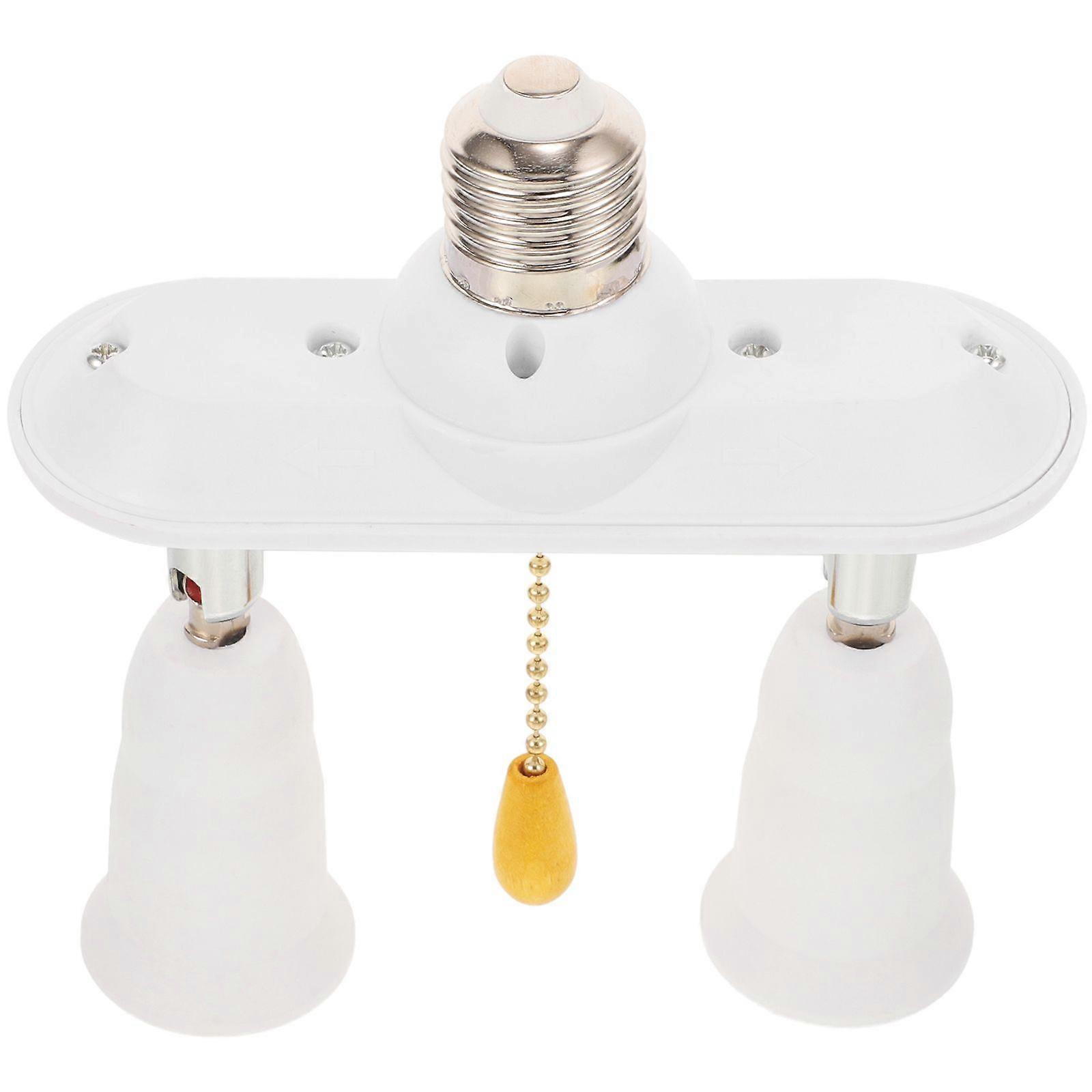 Socket Adapter Splitter E27-2E27/E26 Lamp Socket Universal Lamp Holder with Pull Chain