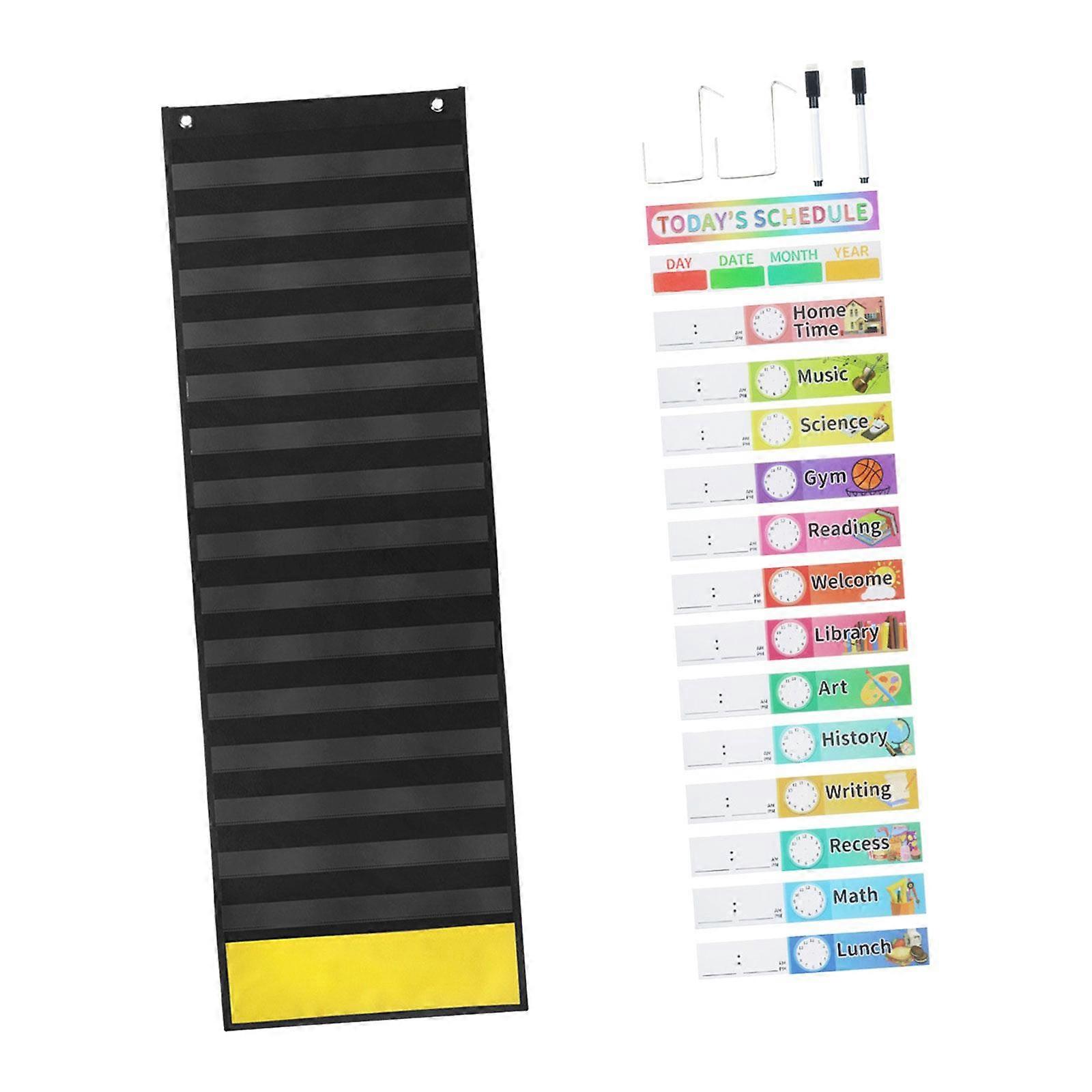 Scheduling Pocket Chart Educational Charts Attractive Clock, Time, Subjects
