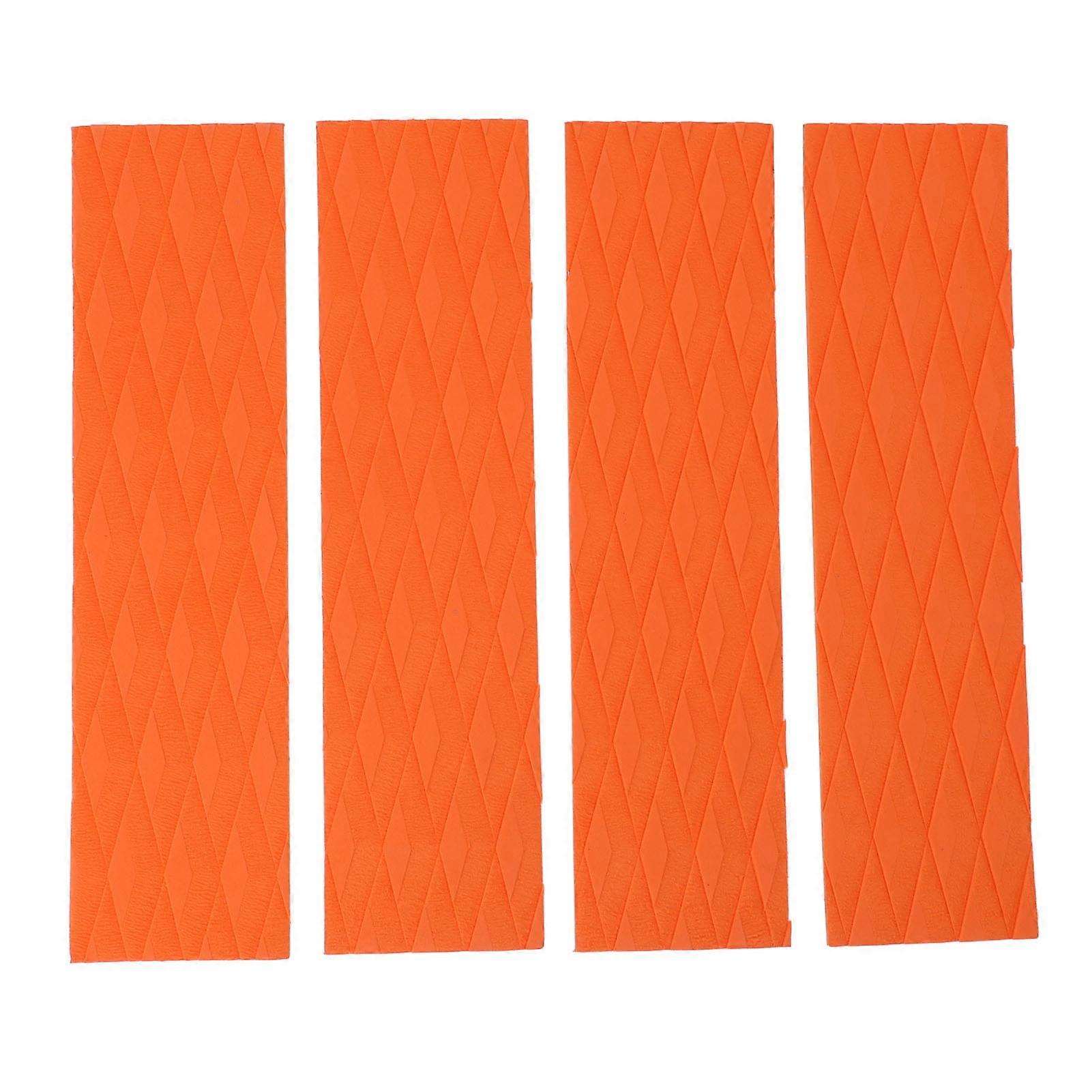 4Pcs Surfboard Traction Pads Surfing Front Traction Anti Slip Pad for Skimboards Kayak Orange