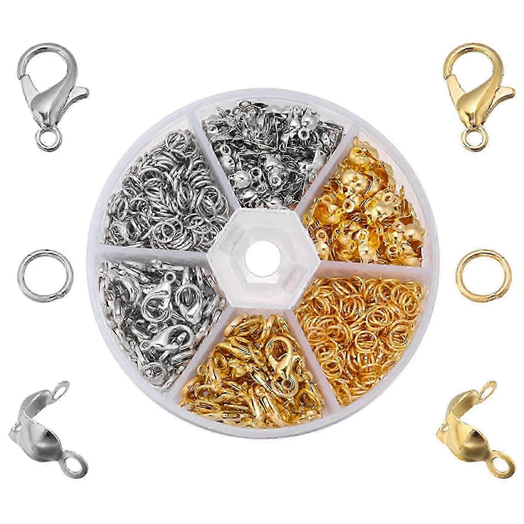 450pcs/box مجوهرات صنع مجموعات جراد البحر المشبك فتح القفز خواتم نهاية تجعيد الخرز مربع اليدوية سوار قلادة النتائج