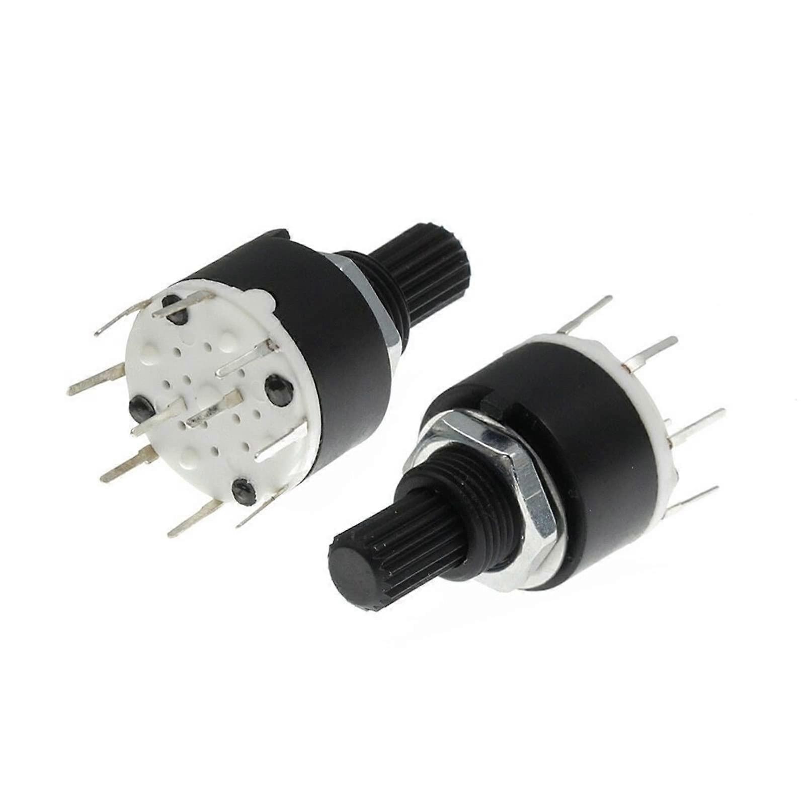 SR16 Rotary Band Switch 2 Pole 3 4 Position 1 Pole 5 6 8 Position 16MM Shaft Length 15MM for Electrical Applications - 5 Pcs Set