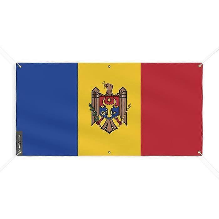 Moldova Flag Banner 6 Grommets 40x80cm Polyester