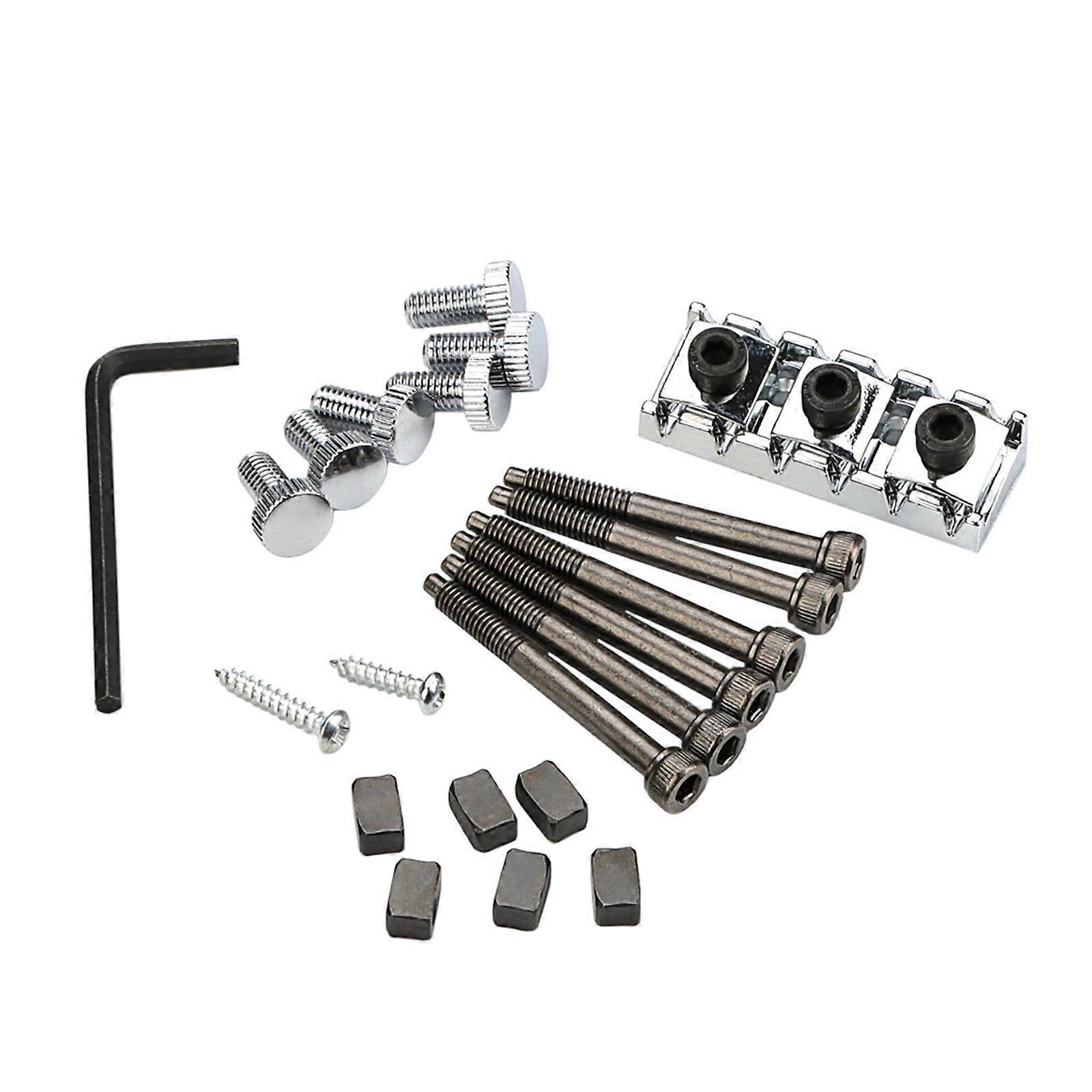 Electric Guitar String Locking Nut and Saddles Screws For Stable Performances, Professional Guitar Locking Nut Parts Set