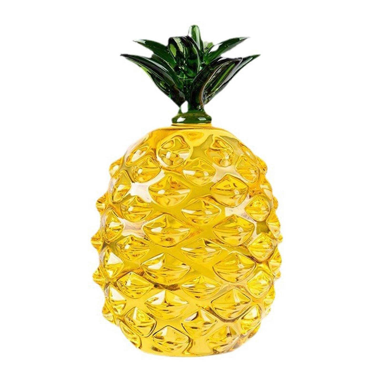 Shimmering Crystal Pineapple Decoration Glass Artificial Fruit Figurine Sculpture for Table Centerpieces and Shelf