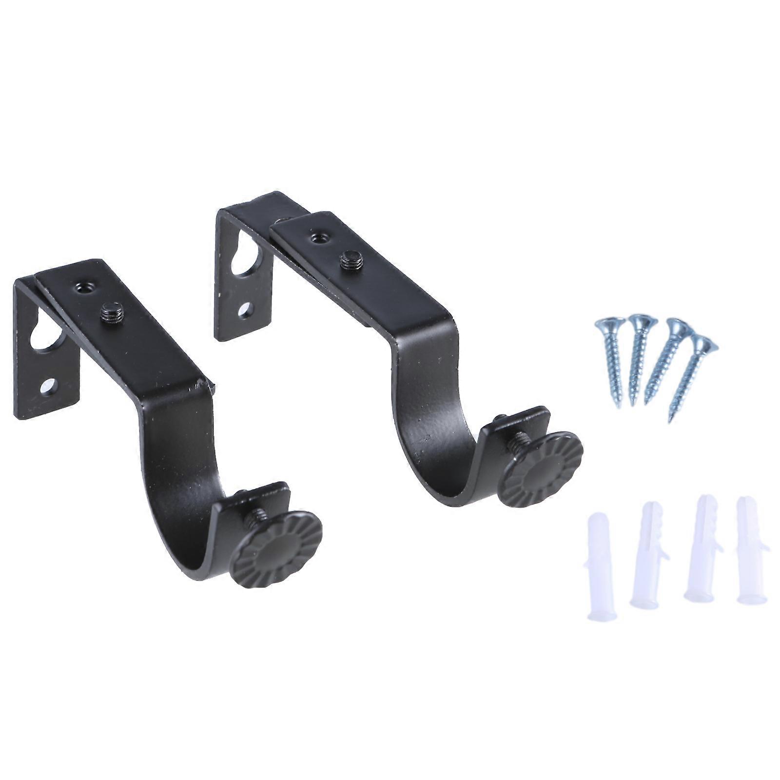 2Pcs Adjustable Curtain Rod Bracket Extendable Curtain Rod Holder Single Rod Bracket Window Curtain Rod Support Hanger