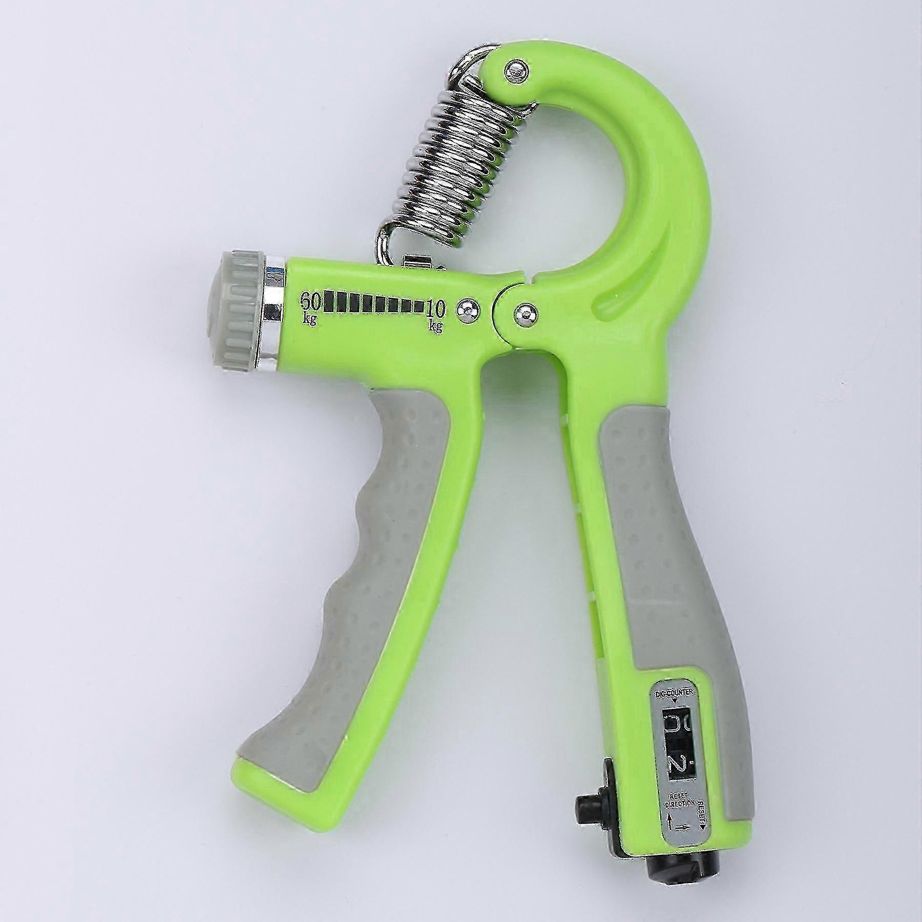 Green Adjustable Counting Hand Grip Exerciser Wrist Enhancer