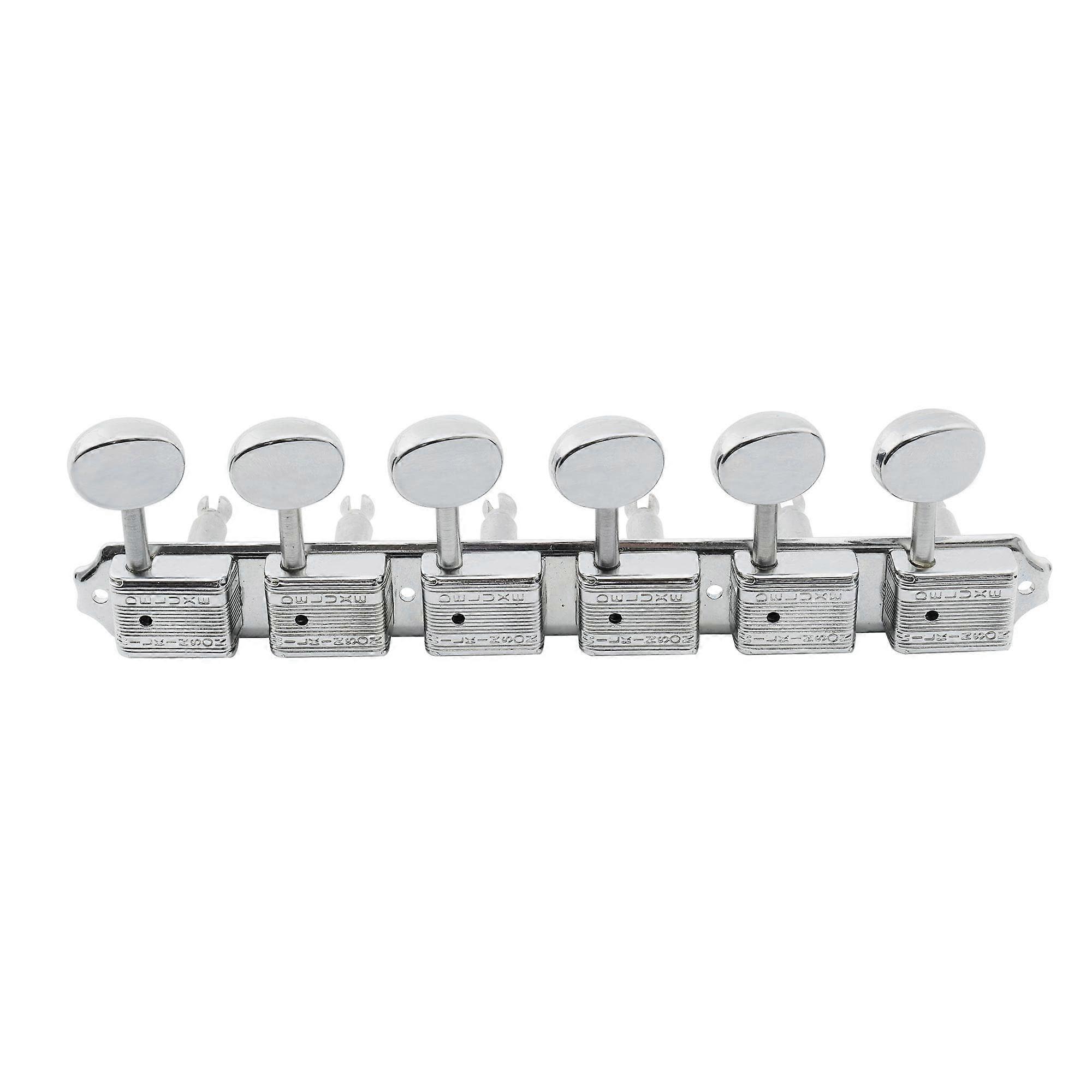Wilkon Deluxe 6 Inline Vintage Guitar Tuners Split Shaft Guitar Tuning Pegs Keys Machine Heads for Strat Tele Electric Guitar,Chrome