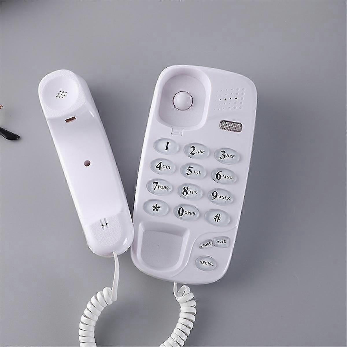 -580 Big Button Corded Phone Wall-Mounted Telephones Machine Support Wall Mount or Desk Phone Red