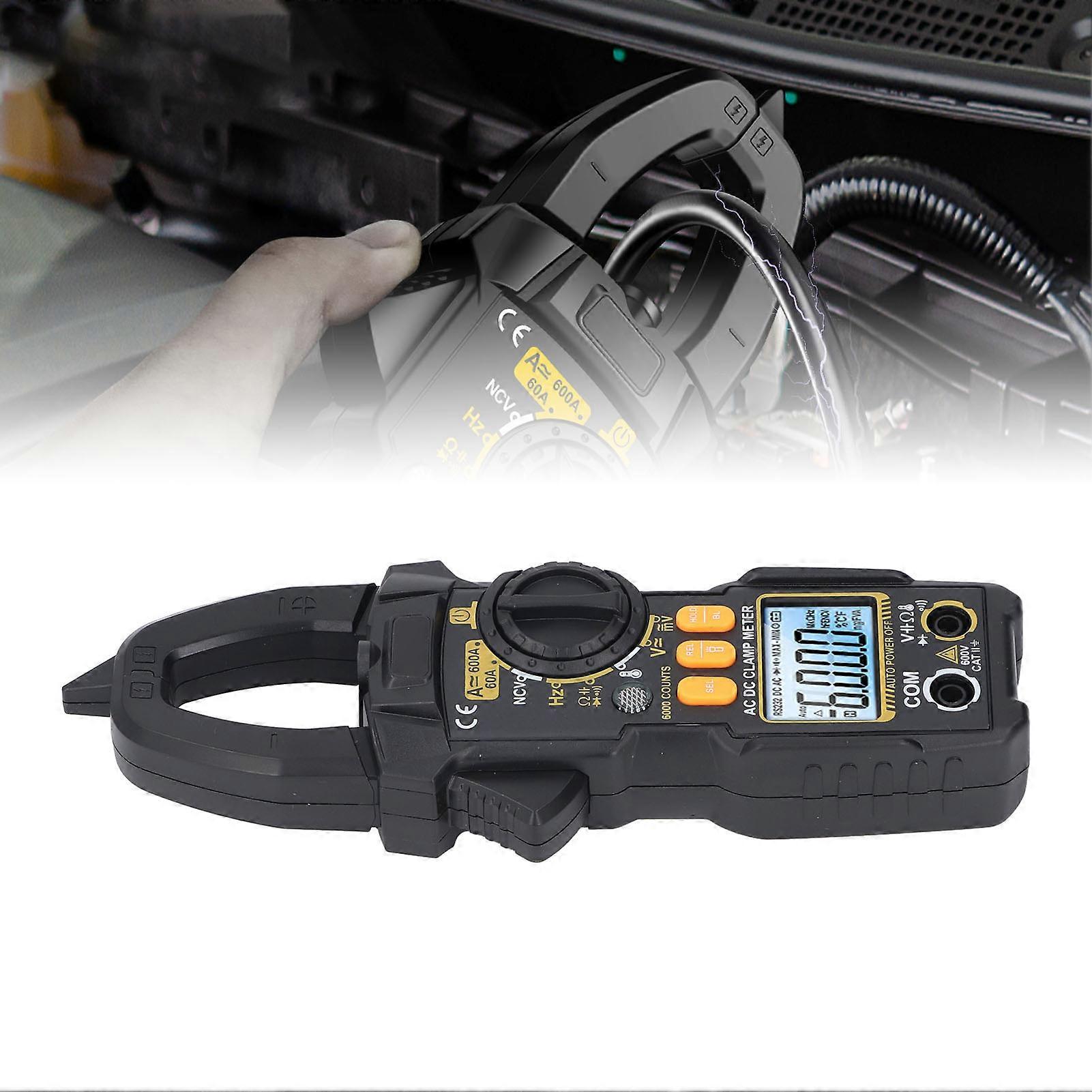 Digital Clamp Meter Multimeter 6000 Count LCD AC DC Volt Amp Diode Temp Hz Ohms Capacitance Tester Electrican Tool PN108 