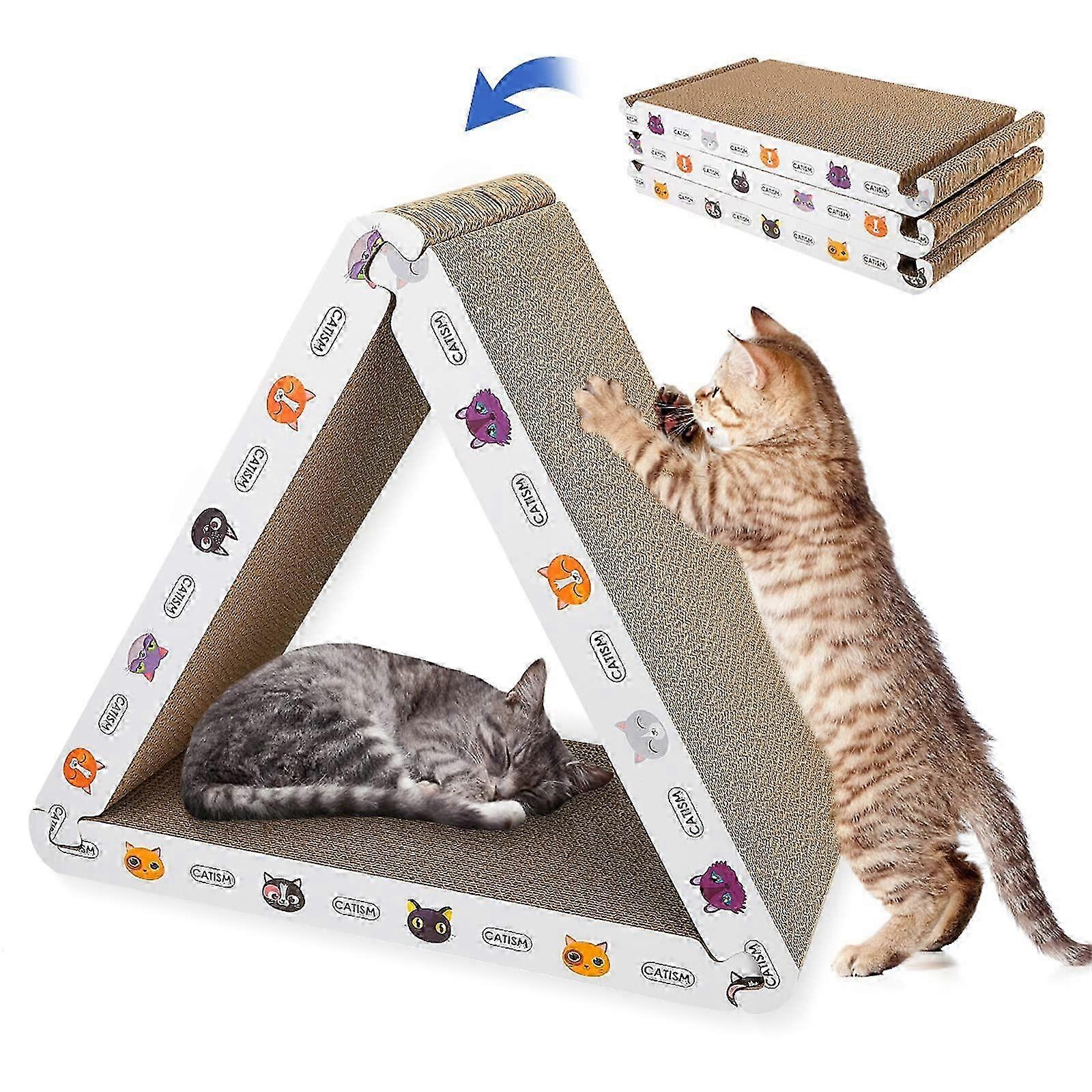 3-Piece Foldable Triangle Cat Scratching Board