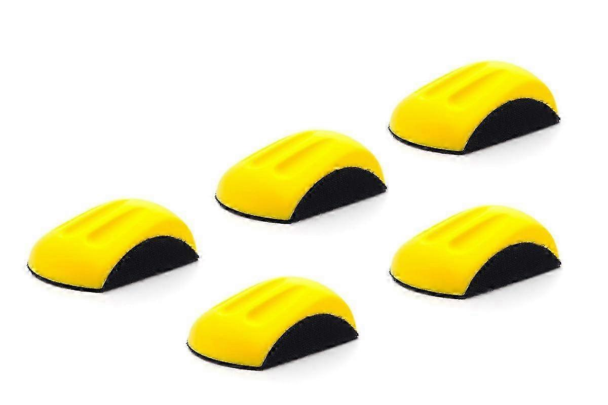 5 Pack - Ergonomic Hand Sanding Block for 5' Hook and Loop Discs