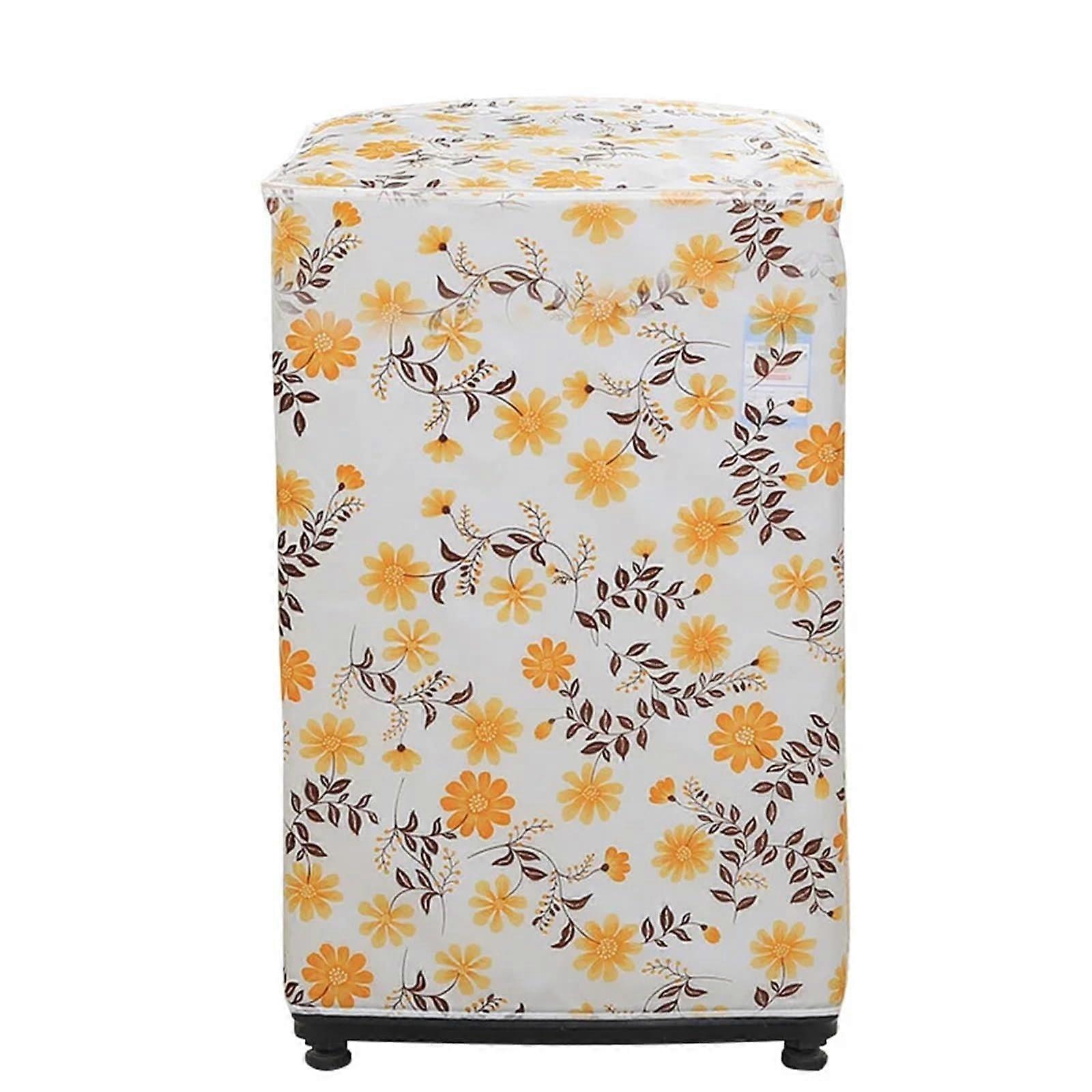 Washing Machine Cover 2pcs Waterproof Multi-Function Household Protective Case Beige 56x56x87cm for Home Use