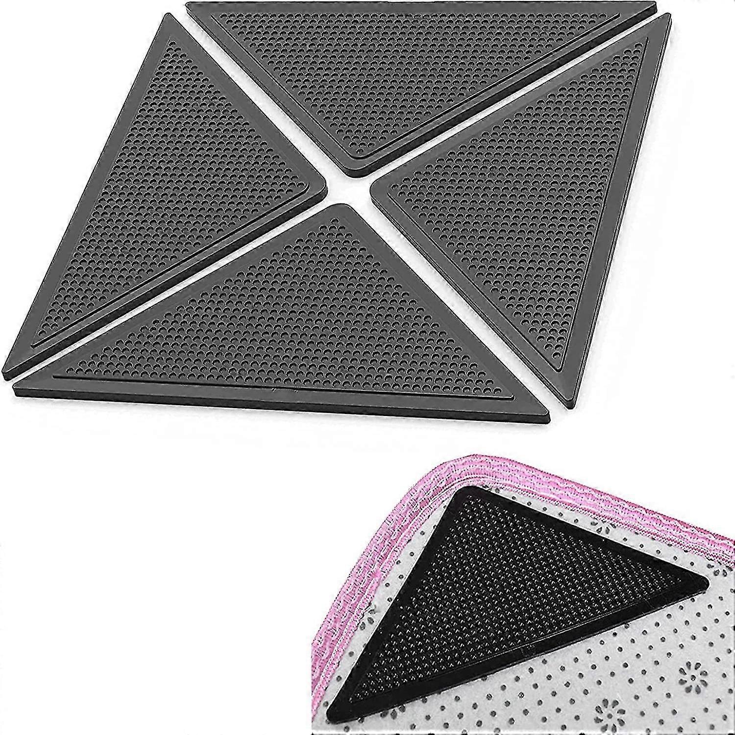 Mattgripdon för golv, 4-pack halkfri och återanvändbar tvättbar mattgriptejp