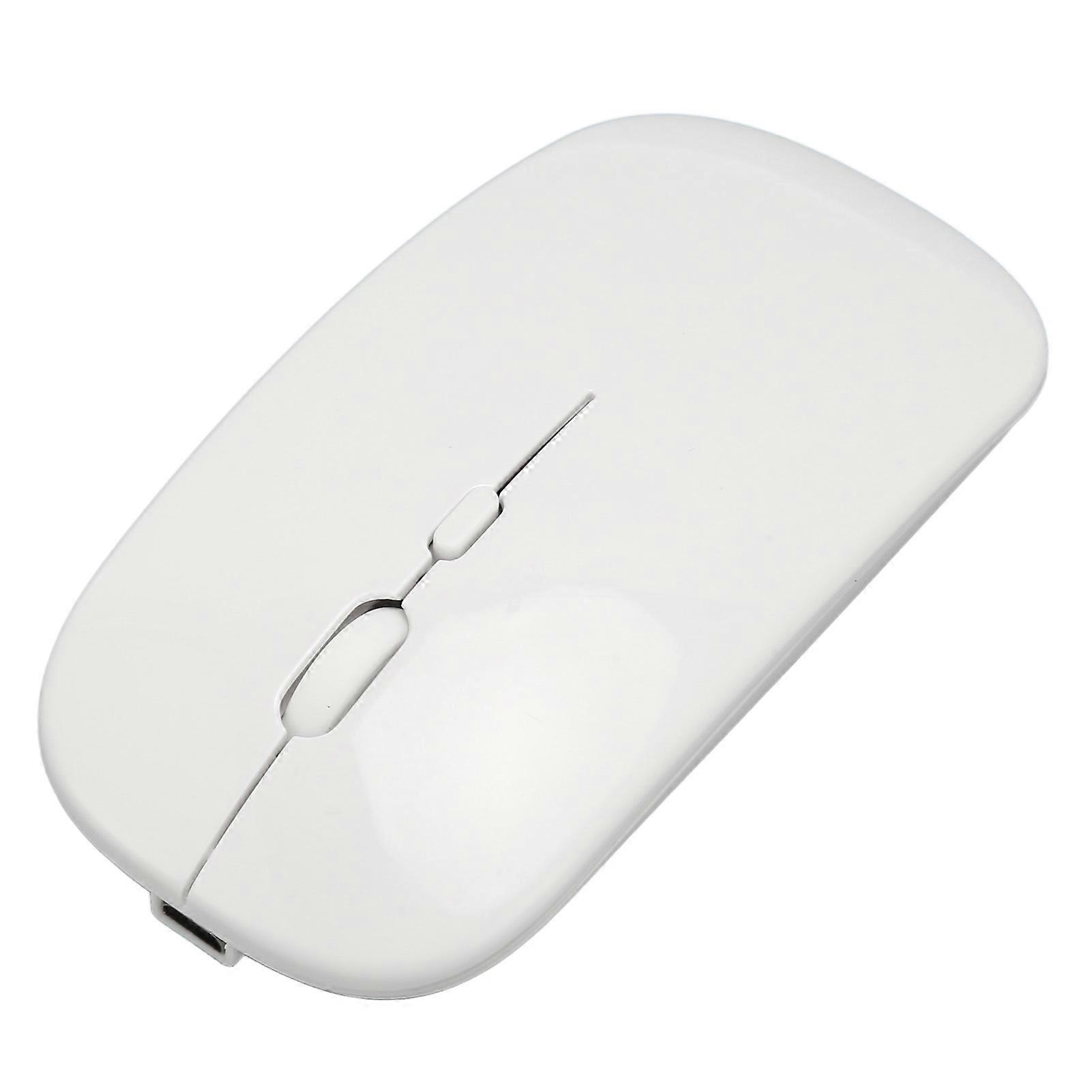 Wireless USB Mouse Rechargeable Low Noise Wireless Computer Mouse for Work Study Leisure Time White 