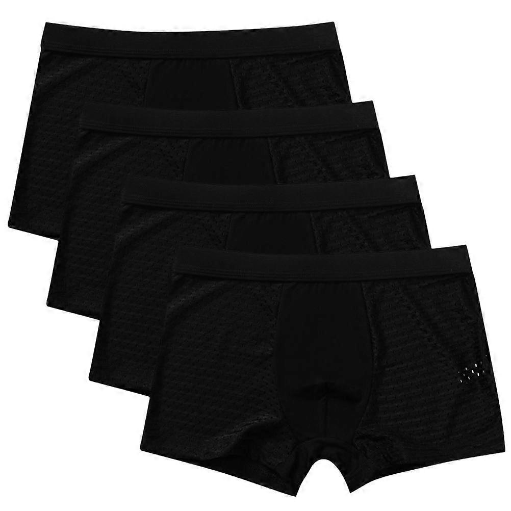 4Pcs Black Breathable Man Briefs with for