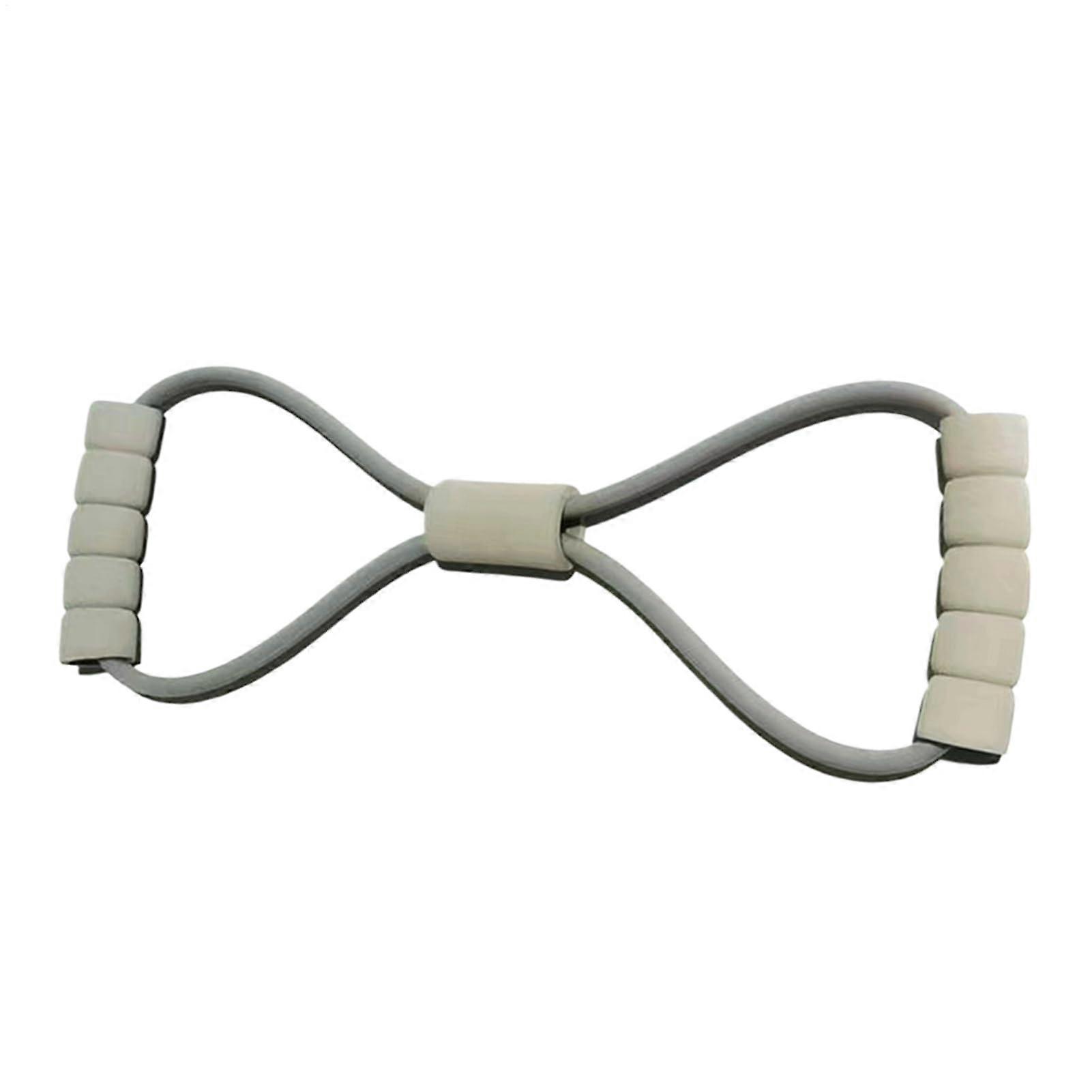 Resistance band with handles Elastic chest expander with nonslip grip Versatile training for arms shoulders back legs gray